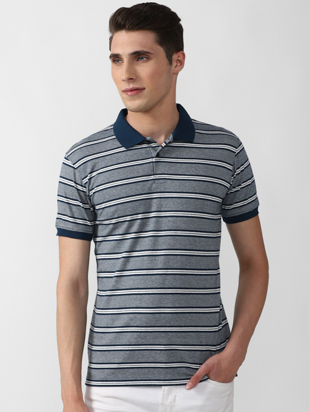PETER ENGLAND UNIVERSITY Men Striped Polo Collar Pockets Slim Fit T-shirt, Grey
PETER ENGLAND UNIVERSITY Men Striped Polo Collar Pockets Slim Fit T-shirt, Grey