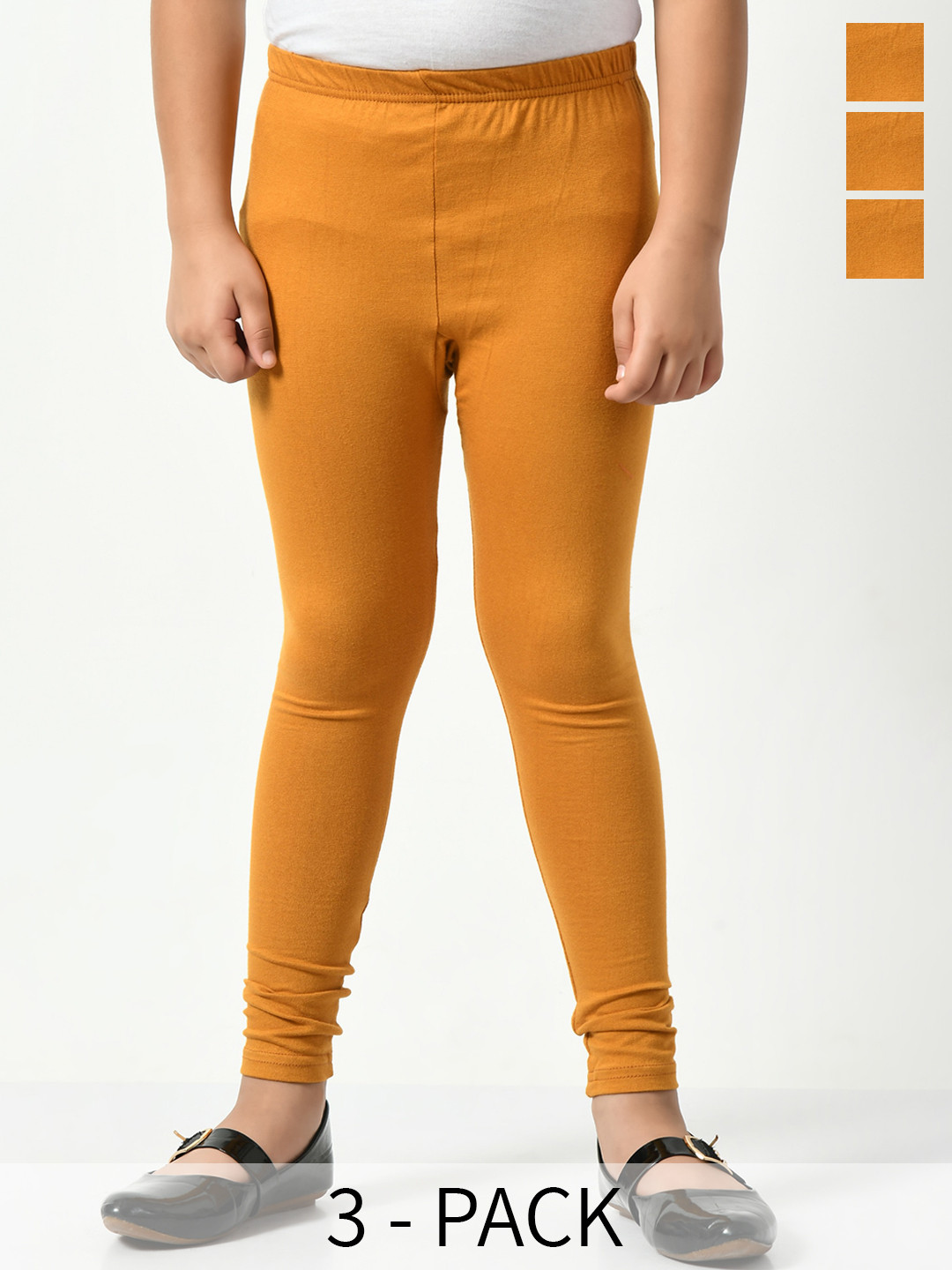 BAESD Girls Pack Of 3 Solid Churidar Length Leggings, Mustard
BAESD Girls Pack Of 3 Solid Churidar Length Leggings, Mustard