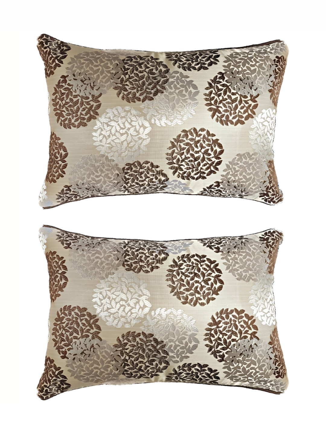 TANLOOMS Brown & Silver Toned 2 Pieces Floral Textured Silk Rectangle Cushion Covers
TANLOOMS Brown & Silver Toned 2 Pieces Floral Textured Silk Rectangle Cushion Covers