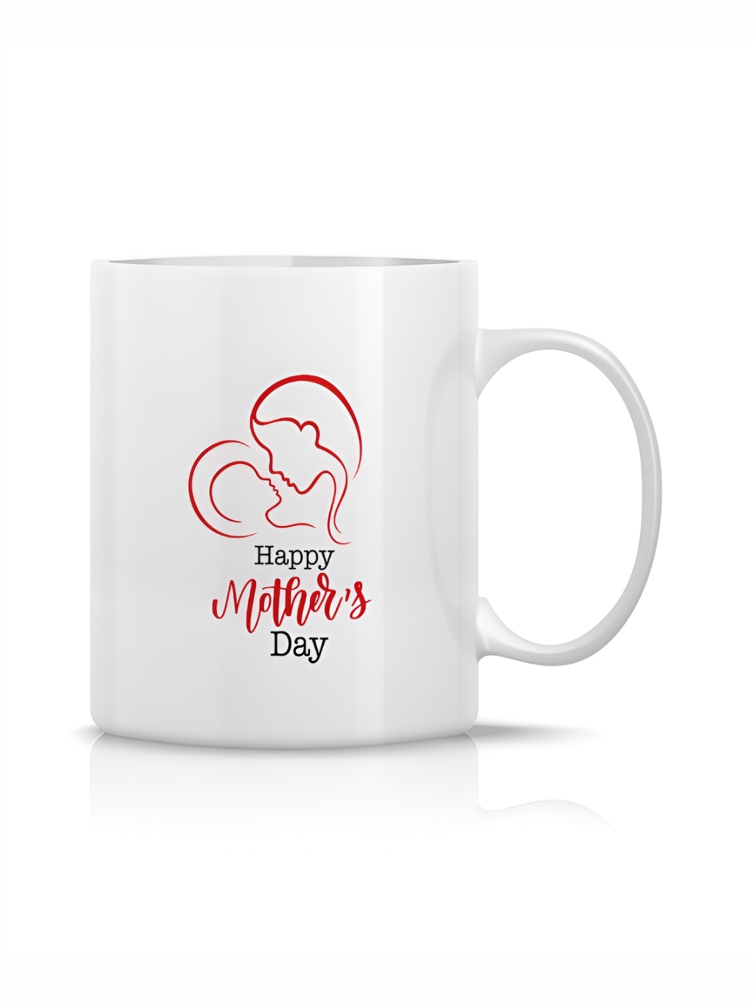 The Decor Lane White Printed Ceramic Glossy Mugs Set of Cups and Mugs