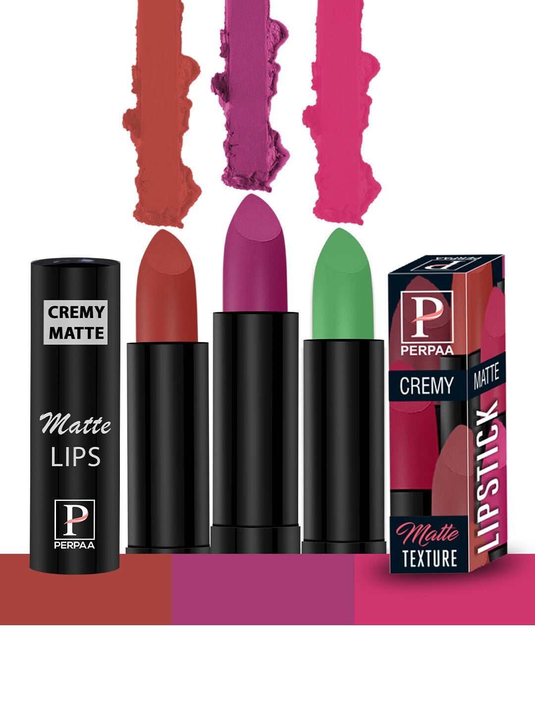 PERPAA Cremy Matte Set Of 3 Texture Long Lasting Lipstick - 3.5g Each - 55-58-305, Red
PERPAA Cremy Matte Set Of 3 Texture Long Lasting Lipstick - 3.5g Each - 55-58-305, Red