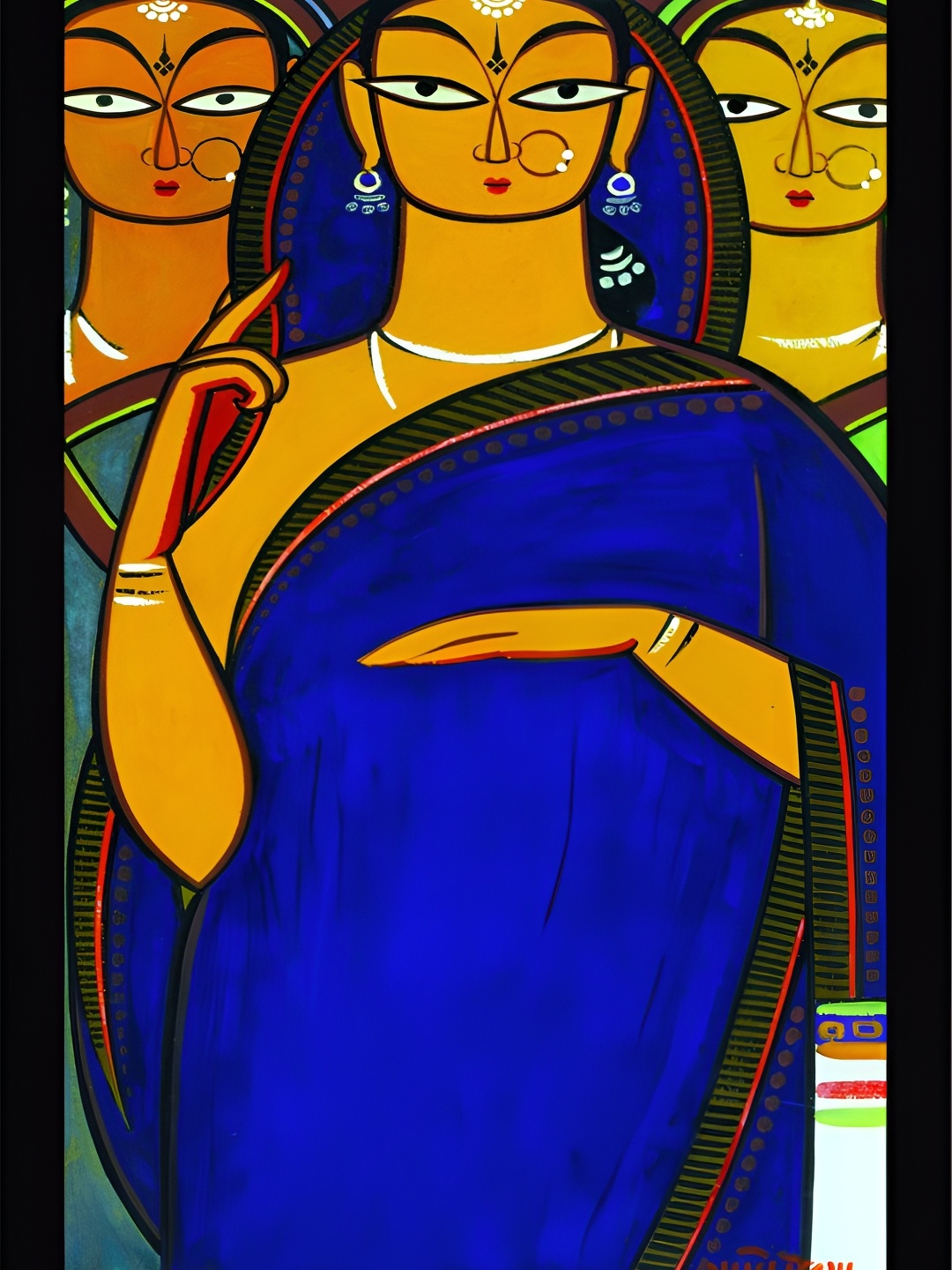 Adventures India Blue & Yellow Wooden Wall Art