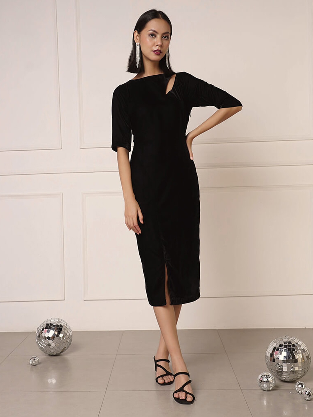 SALT ATTIRE Formal Sheath Dress, Black