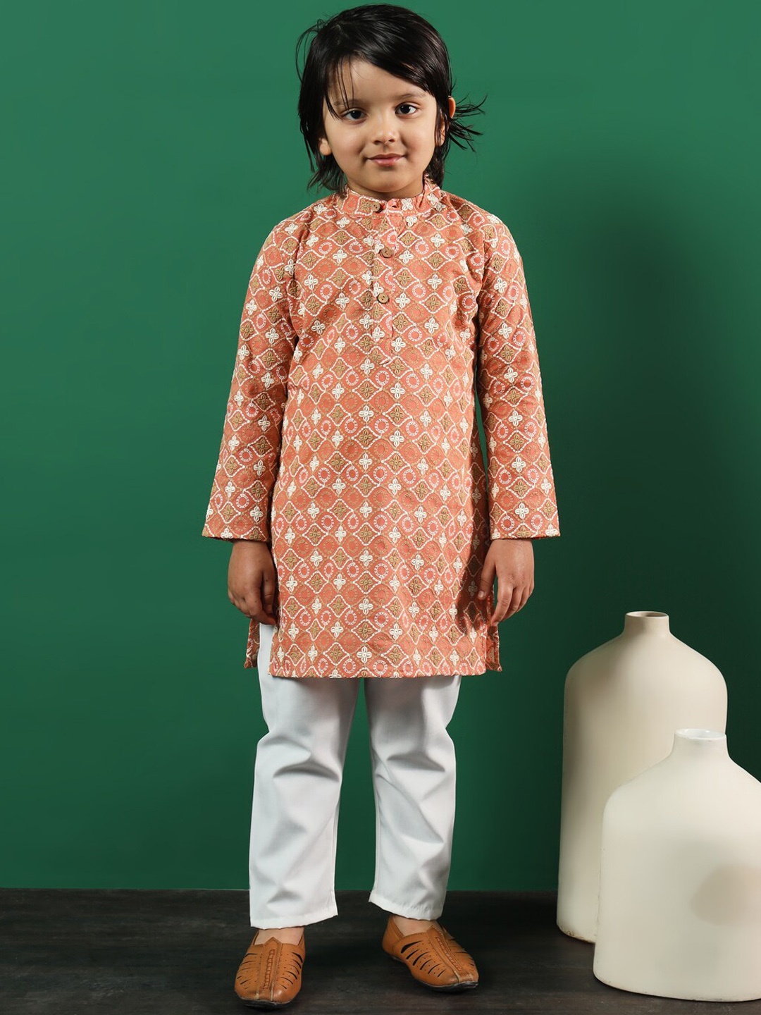 Readiprint Infant Boys Ethnic Motifs Embroidered Pure Cotton Kurta with Pyjamas, Rust
Readiprint Infant Boys Ethnic Motifs Embroidered Pure Cotton Kurta with Pyjamas, Rust
