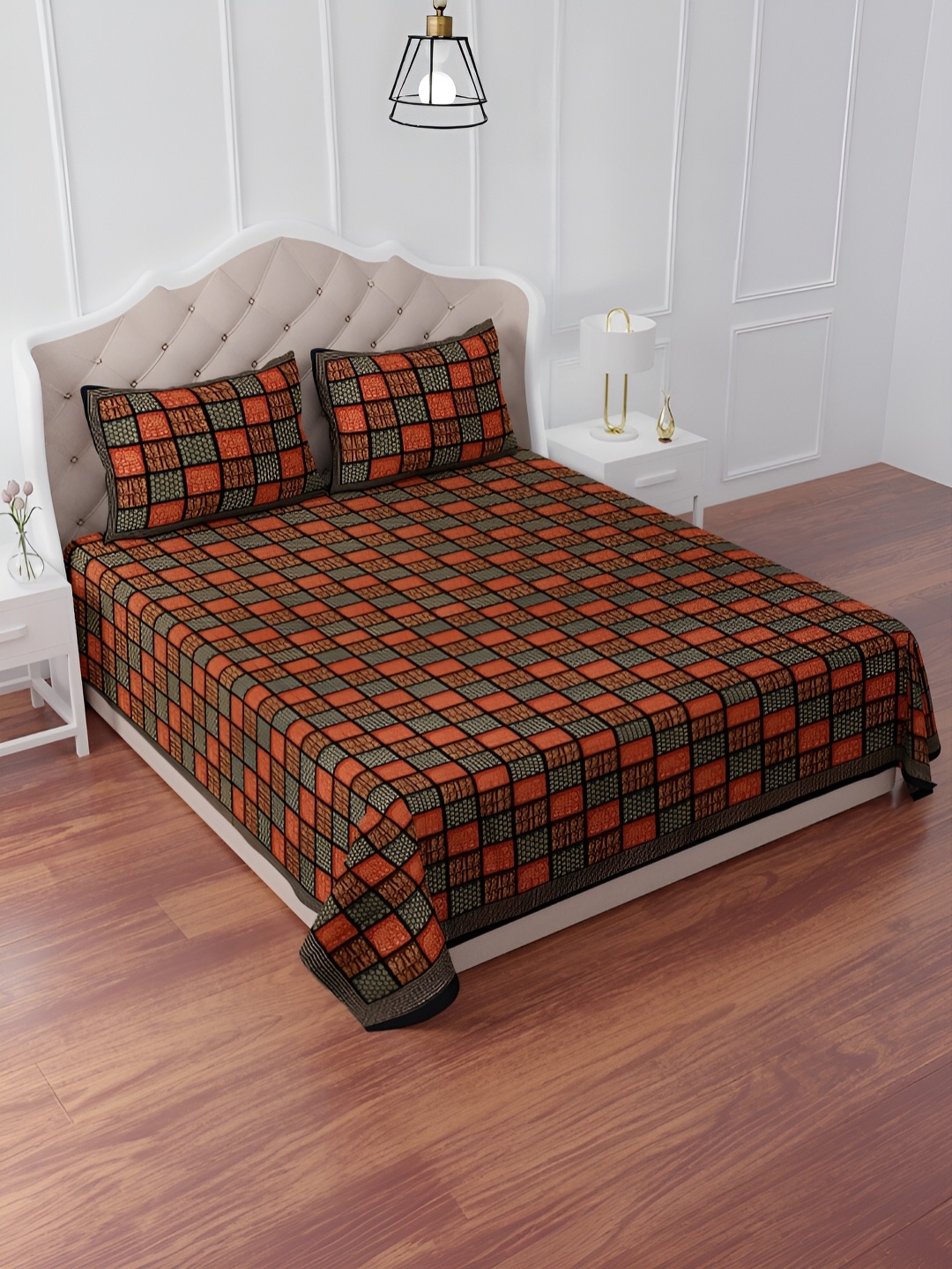 The Craft Monk Brown & Red Floral Print Cotton 240 TC King Bedsheet with 2 Pillow Covers
The Craft Monk Brown & Red Floral Print Cotton 240 TC King Bedsheet with 2 Pillow Covers