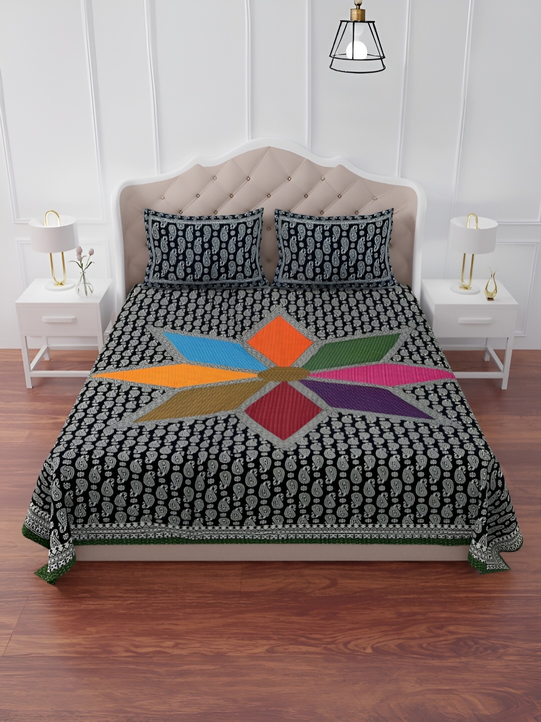 The Craft Monk Black & White Ethnic Print Cotton 240 TC King Bedsheet with 2 Pillow Covers
The Craft Monk Black & White Ethnic Print Cotton 240 TC King Bedsheet with 2 Pillow Covers
