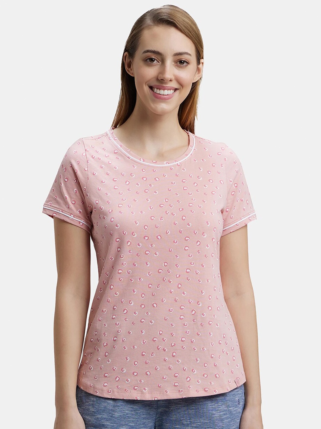 Jockey Super Combed Cotton Relaxed Fit Printed Round Neck Half Sleeve Tshirt-RX57, Pink
Jockey Super Combed Cotton Relaxed Fit Printed Round Neck Half Sleeve Tshirt-RX57, Pink