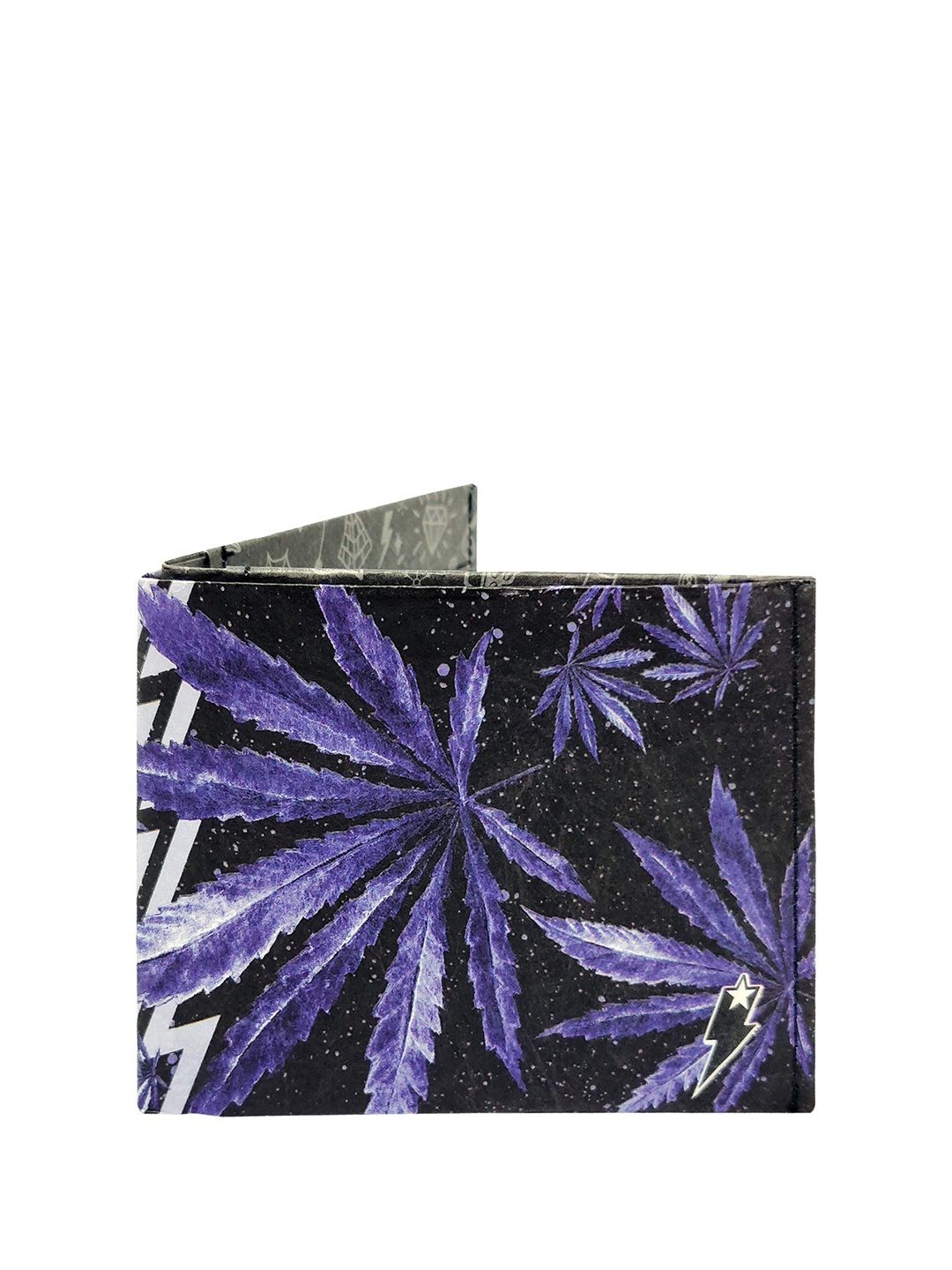SUPERVEK Unisex Herbivore Printed Two Fold Wallet, Purple