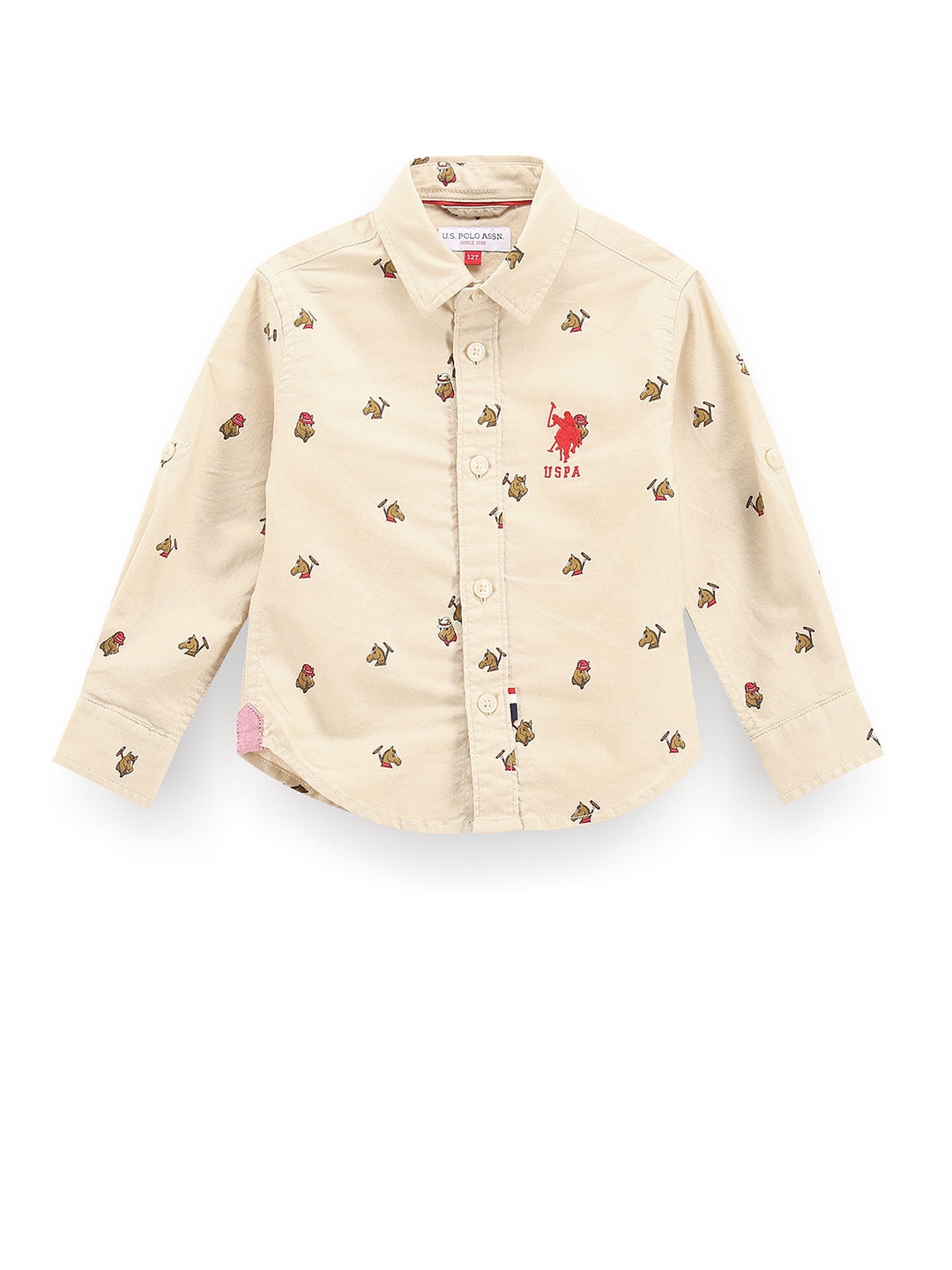 U.S. Polo Assn. Kids Boys Classic Fit Conversational Printed Pure Cotton Oxford Shirt, Beige
U.S. Polo Assn. Kids Boys Classic Fit Conversational Printed Pure Cotton Oxford Shirt, Beige