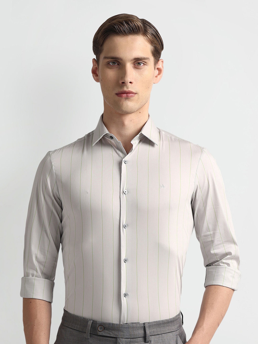Arrow New York Slim Fit Vertical Stripes Twill Spread Collar Long Sleeves Formal Shirt, Grey
Arrow New York Slim Fit Vertical Stripes Twill Spread Collar Long Sleeves Formal Shirt, Grey
