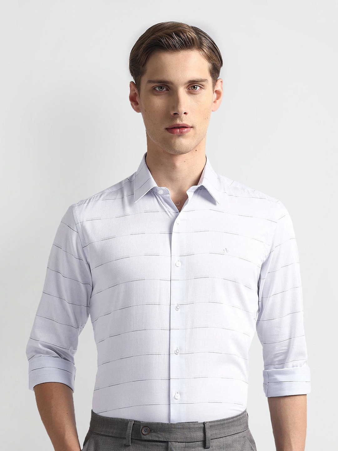 Arrow New York Slim Fit Horizontal Striped Twill Weave Pure Cotton Formal Shirt, Grey
Arrow New York Slim Fit Horizontal Striped Twill Weave Pure Cotton Formal Shirt, Grey