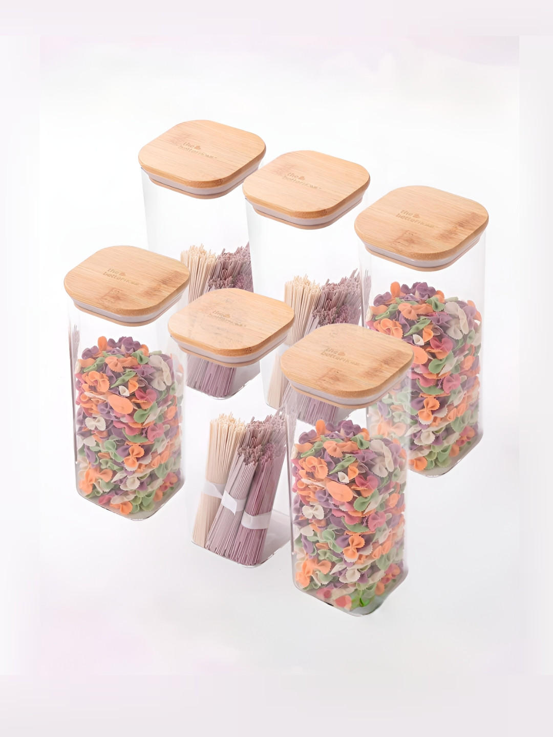 The Better Home Set Of 6 Rectangular Borosilicate Glass Jars 1000ml, Transparent
The Better Home Set Of 6 Rectangular Borosilicate Glass Jars 1000ml, Transparent