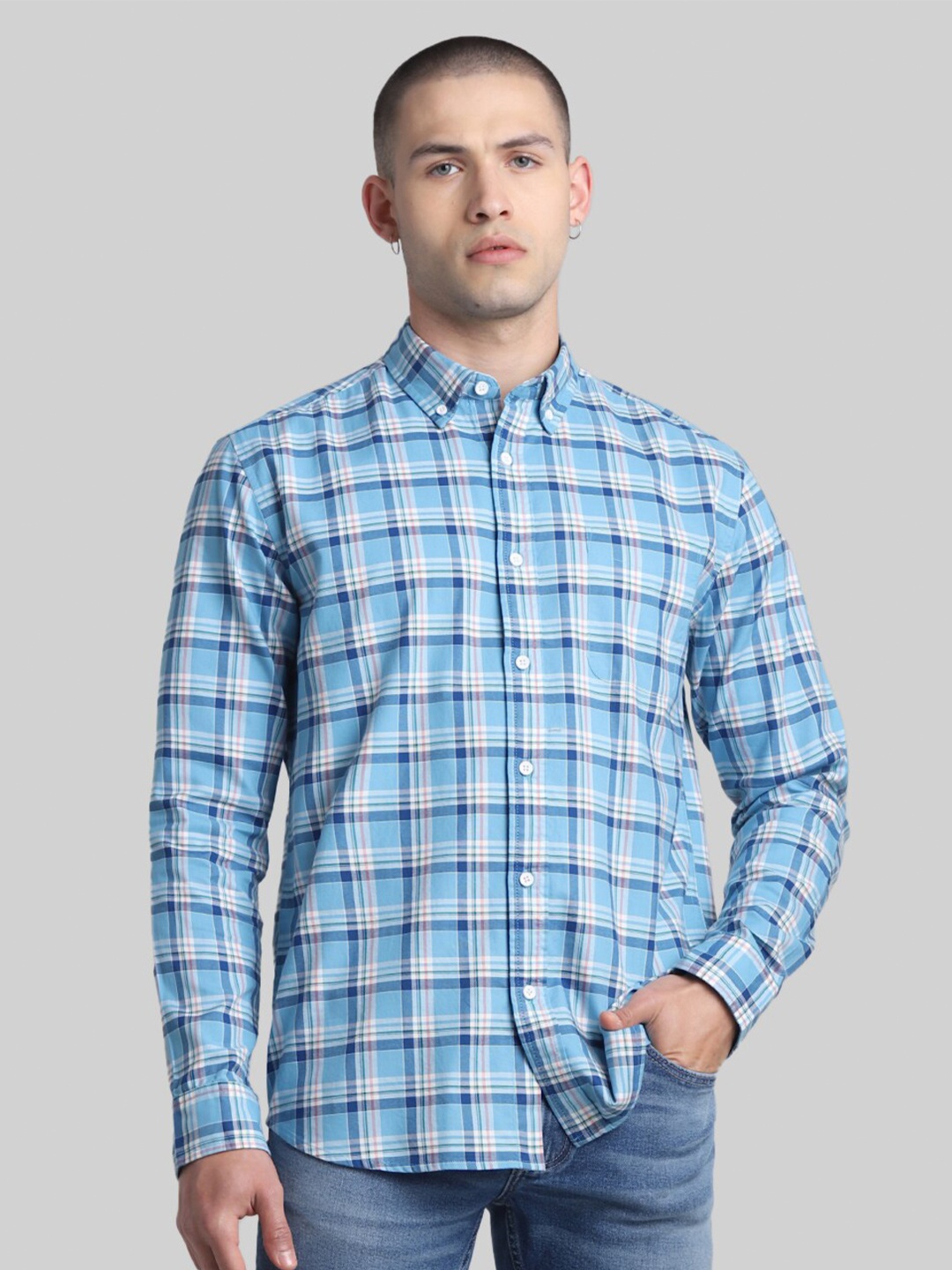 Jack & Jones Tartan Checks Button-Down Collar Long Sleeves Cotton Casual Shirt, Blue
Jack & Jones Tartan Checks Button-Down Collar Long Sleeves Cotton Casual Shirt, Blue