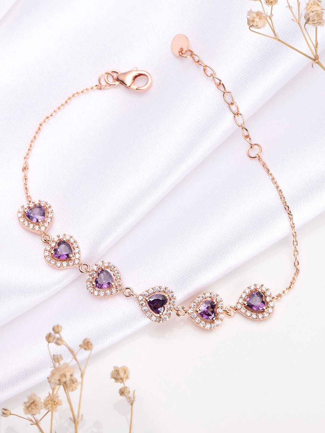 Zavya 925 Sterling Silver Cubic Zirconia Rose Gold-Plated Wraparound Bracelet
Zavya 925 Sterling Silver Cubic Zirconia Rose Gold-Plated Wraparound Bracelet
