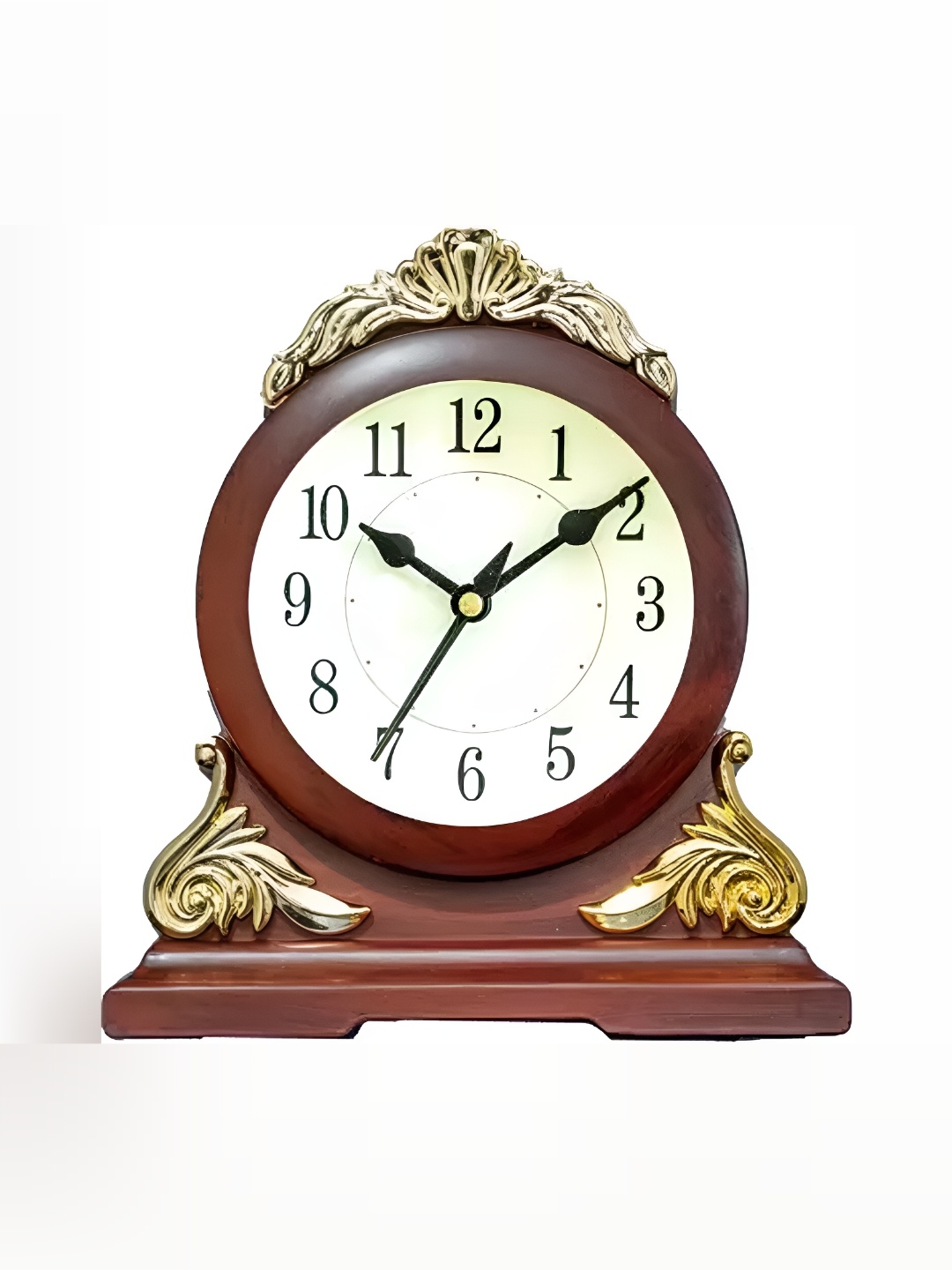Sigaram Brown & White Analogue Contemporary Table Clock