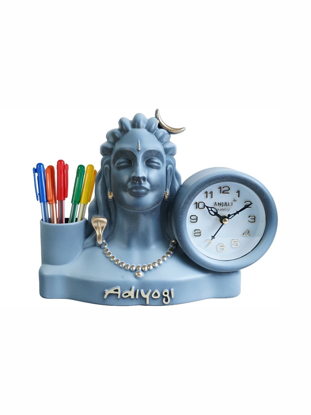 Sigaram Grey Textured Analogue Traditional Table Clock