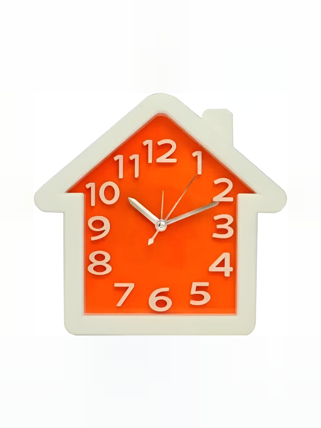 Sigaram Orange & White Textured Geometric Contemporary Wall Clock
