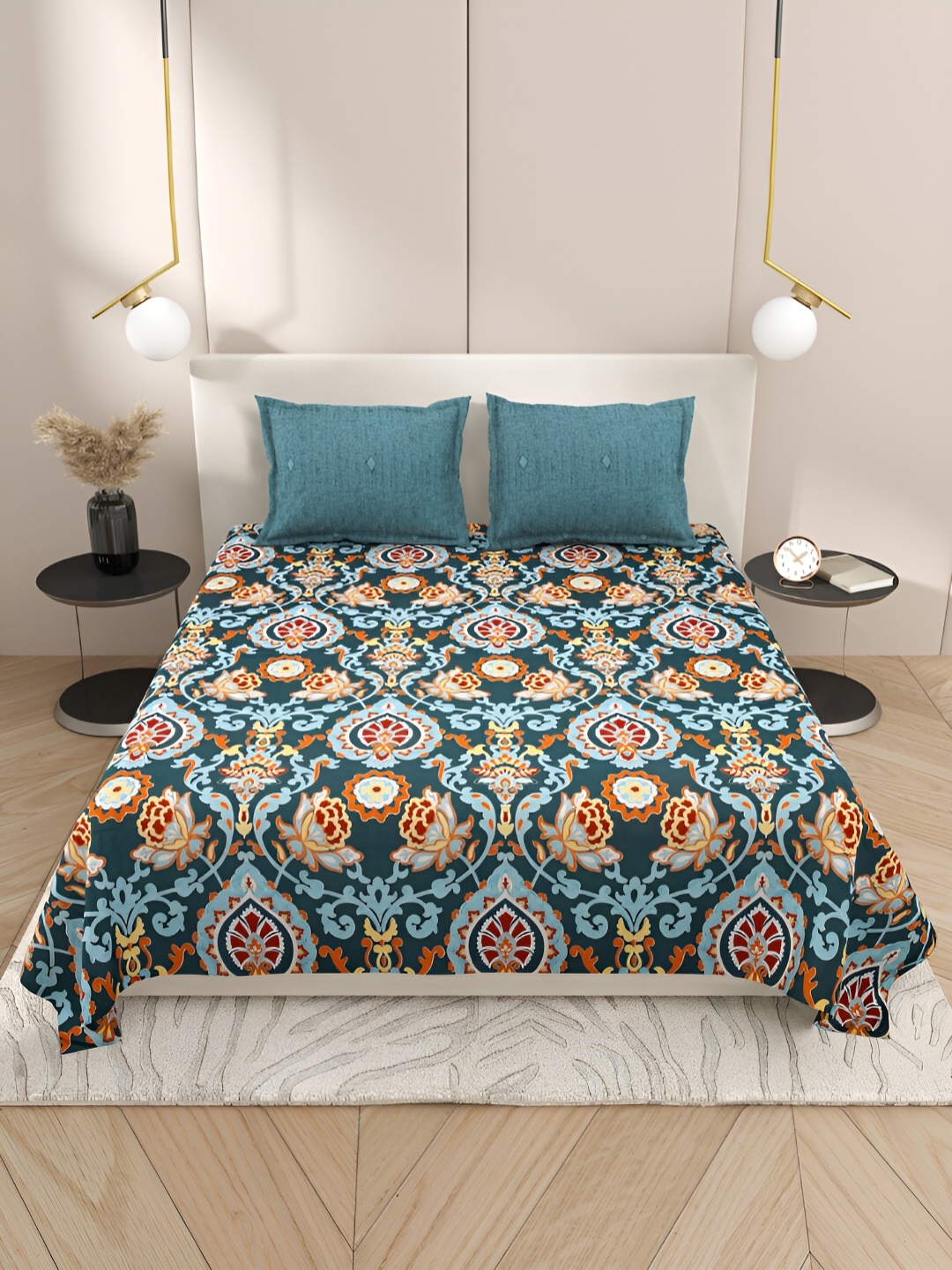 Aura Green & Brown Ethnic Motifs 220 TC Cotton King Bedsheet With 2 Pillow Covers
Aura Green & Brown Ethnic Motifs 220 TC Cotton King Bedsheet With 2 Pillow Covers