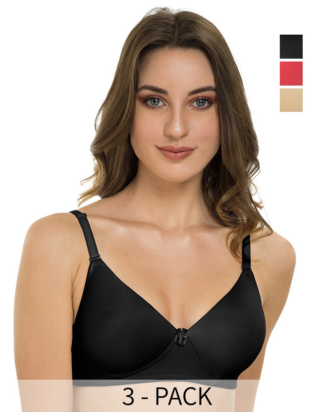 Tweens Pack Of 3 Full Coverage Lightly Padded Multiway Straps T-shirt Bra- All Day Comfort, Black
Tweens Pack Of 3 Full Coverage Lightly Padded Multiway Straps T-shirt Bra- All Day Comfort, Black