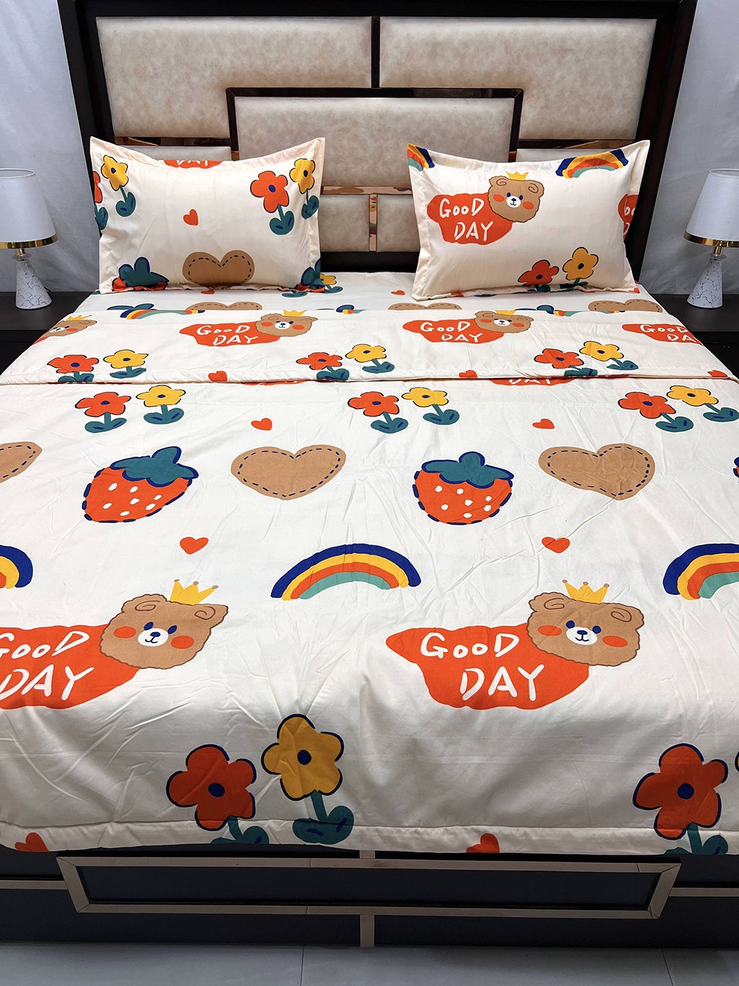 Pure Decor White Cartoon Characters Printed Cotton Bedsheet Set with 2 Pillow Covers
Pure Decor White Cartoon Characters Printed Cotton Bedsheet Set with 2 Pillow Covers