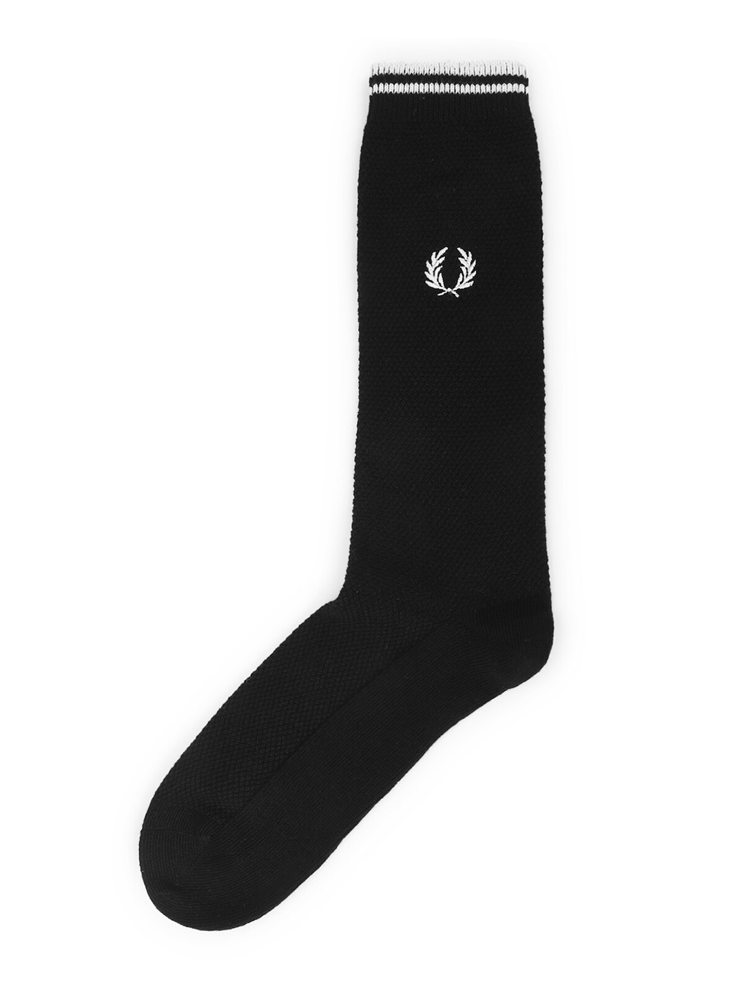 

Fred Perry Men Textured Twin-Tipped Calf Length Socks, Black
