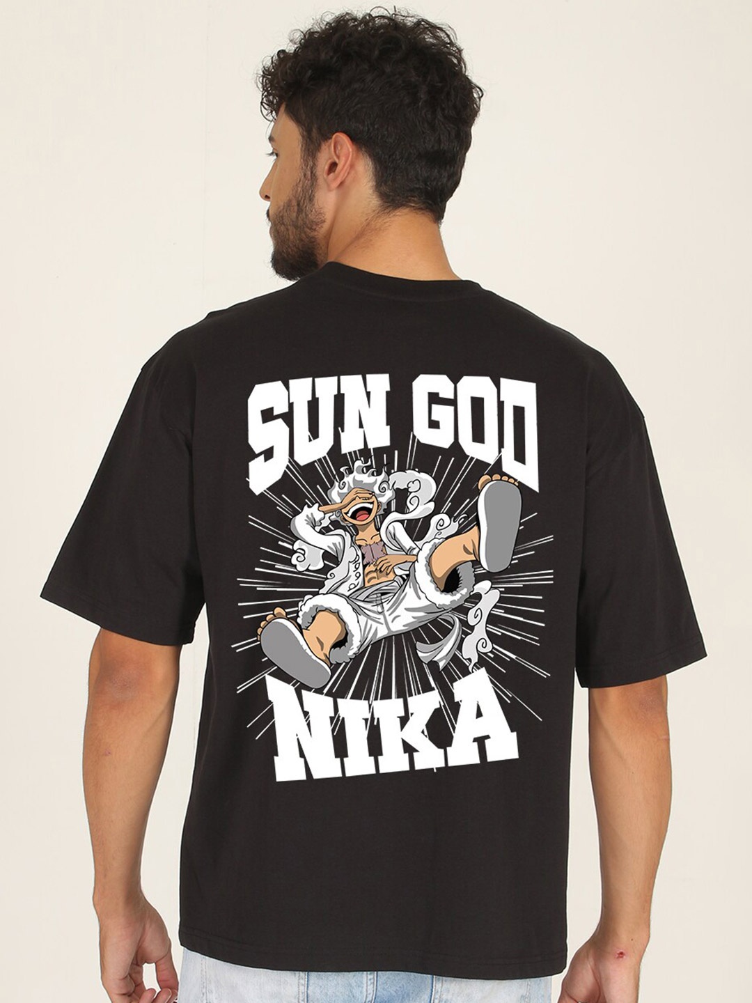 PRONK Sun God Printed Drop Shoulder Sleeves Pure Cotton Oversized T-shirt, Black
PRONK Sun God Printed Drop Shoulder Sleeves Pure Cotton Oversized T-shirt, Black