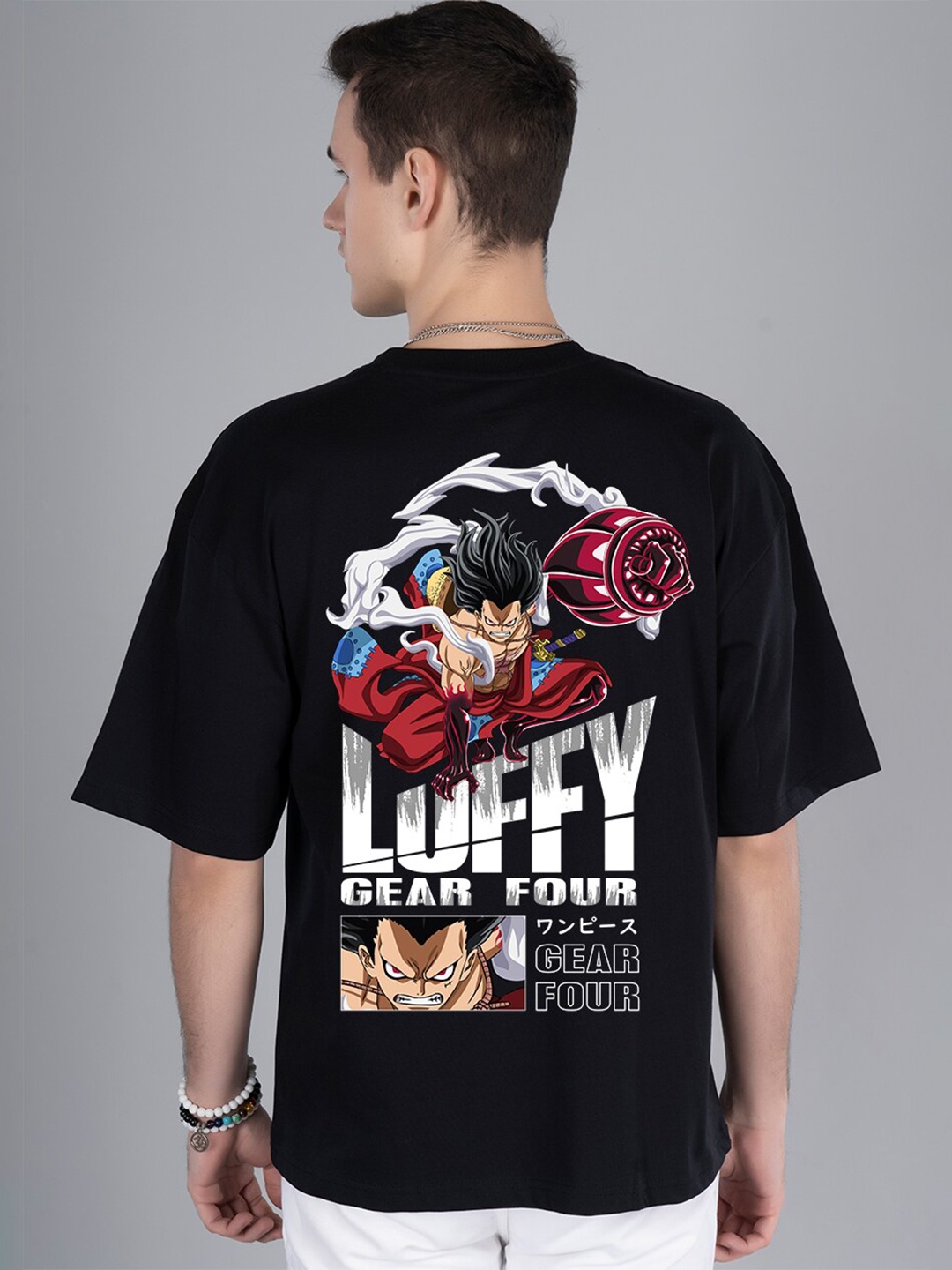 PRONK Luffy Gear Four Graphic Printed Drop-Shoulder Sleeves Oversized Pure Cotton T-shirt, Black
PRONK Luffy Gear Four Graphic Printed Drop-Shoulder Sleeves Oversized Pure Cotton T-shirt, Black