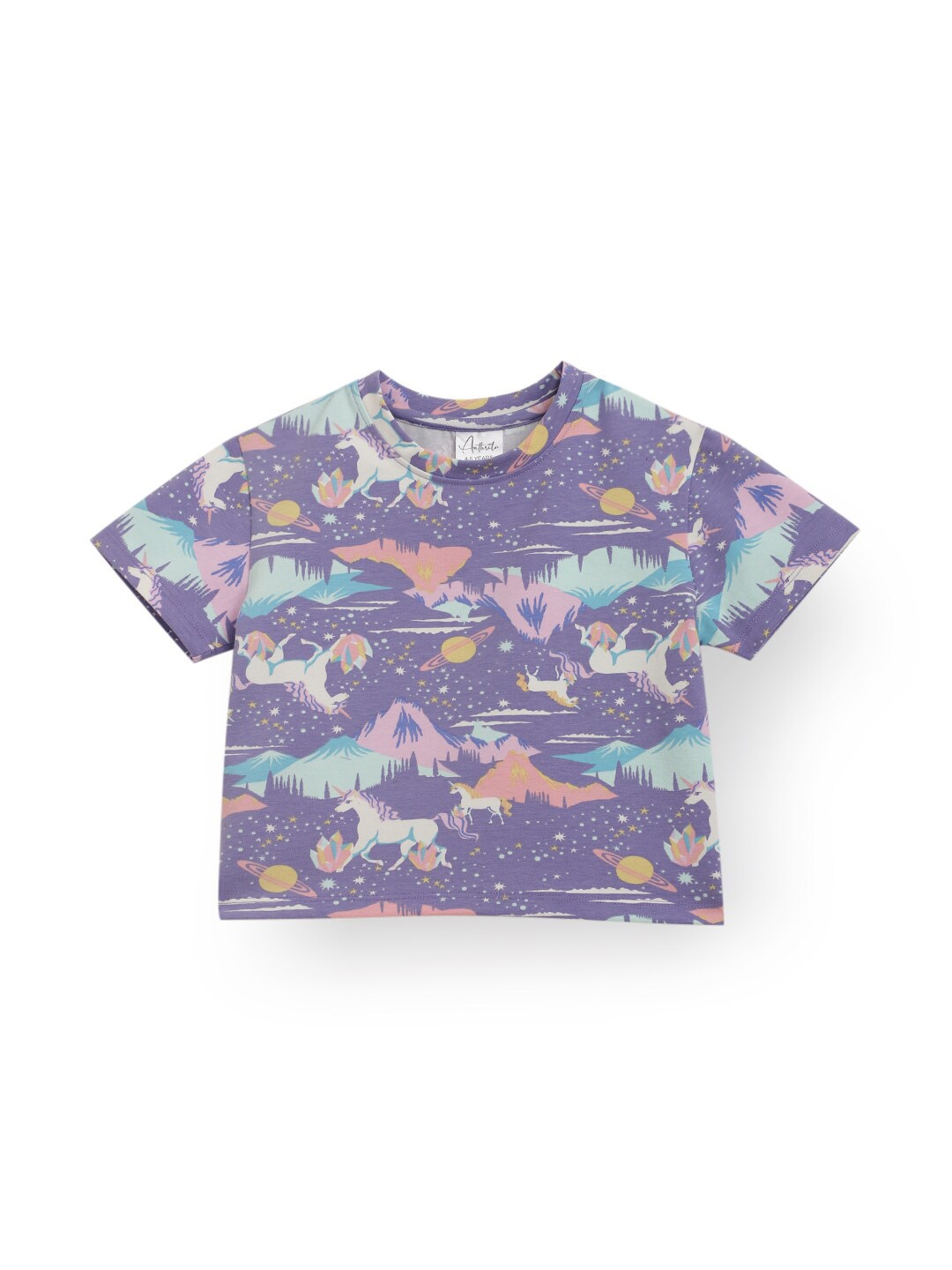 Anthrilo Girls Unicorn Planet Conversational Printed Round Neck CottonT-shirt, Purple
Anthrilo Girls Unicorn Planet Conversational Printed Round Neck CottonT-shirt, Purple