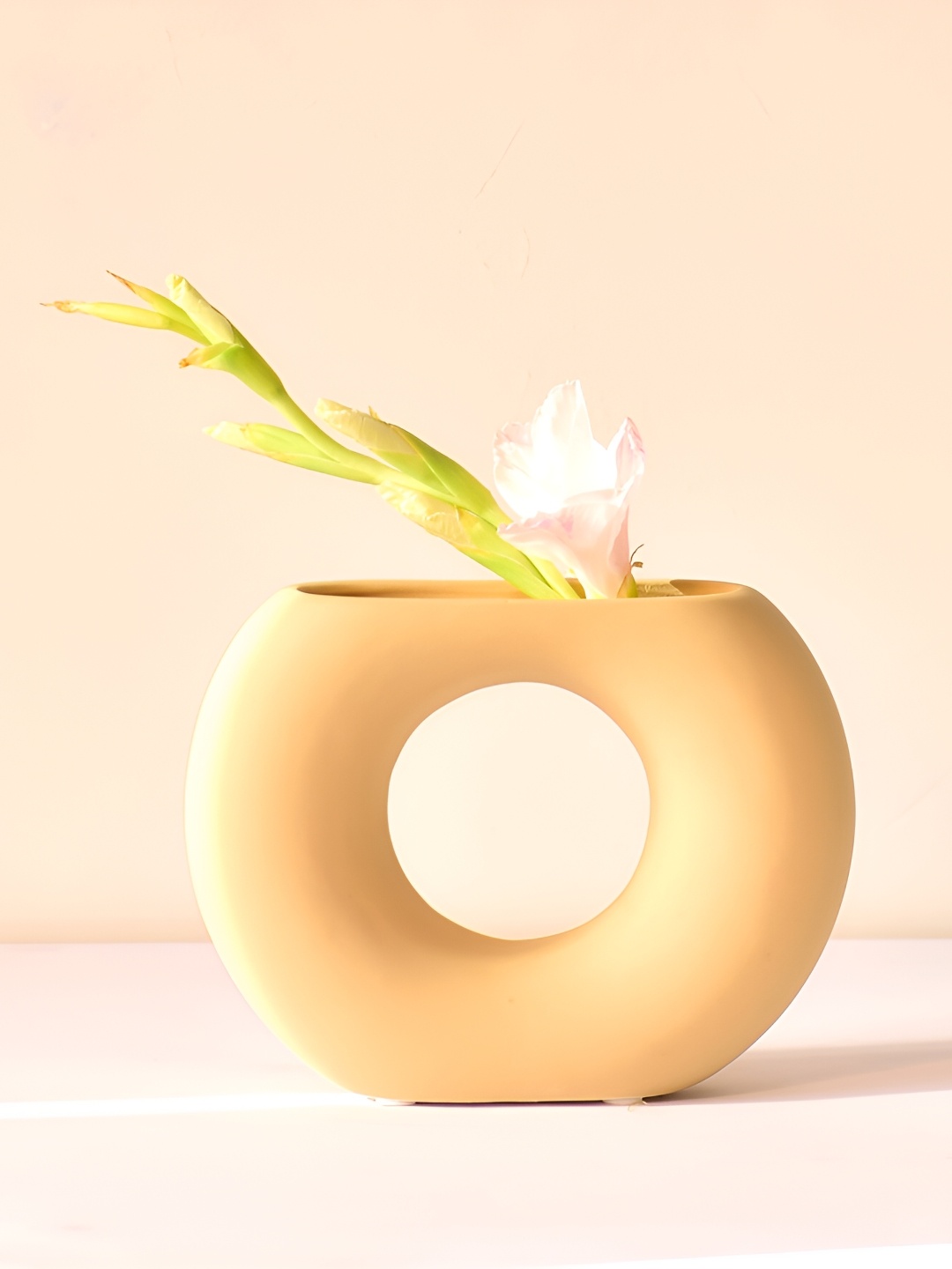 Morcee Yellow Textured Ceramic Vase