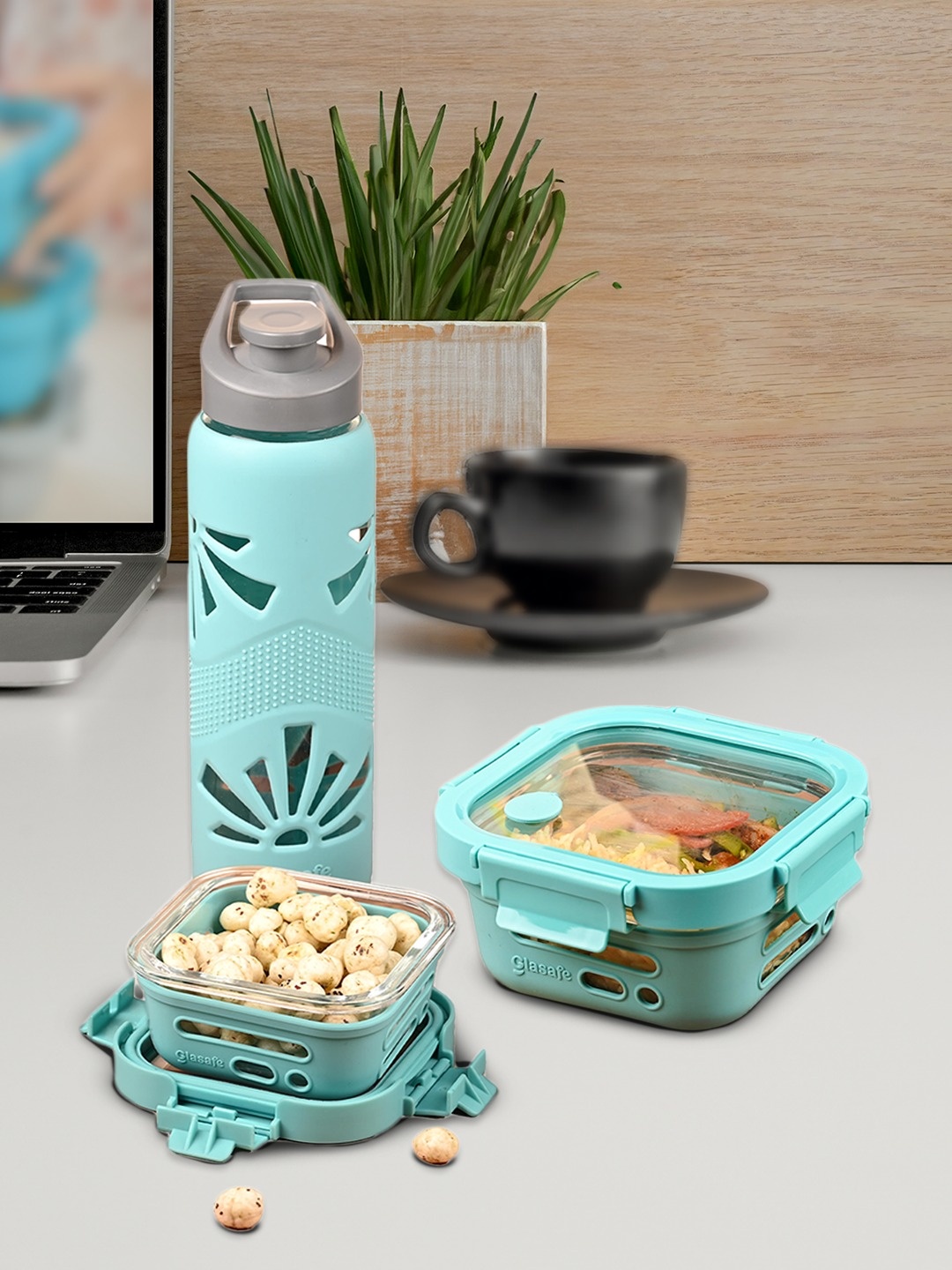 GLASAFE Blue & Grey 3Pcs Glass Dishwasher & Microwave Safe Lunch Boxes With Water Bottle
GLASAFE Blue & Grey 3Pcs Glass Dishwasher & Microwave Safe Lunch Boxes With Water Bottle