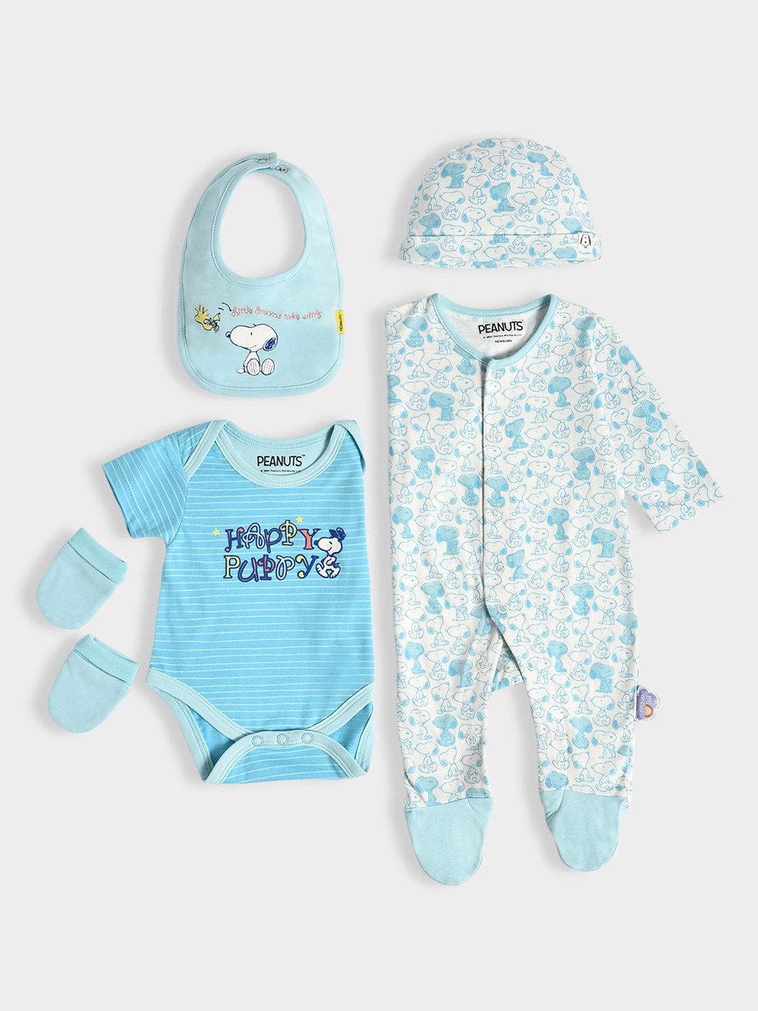 MiArcus Infants Printed 5-Pieces Pure Cotton Baby Apparel Gift Set, Blue
MiArcus Infants Printed 5-Pieces Pure Cotton Baby Apparel Gift Set, Blue
