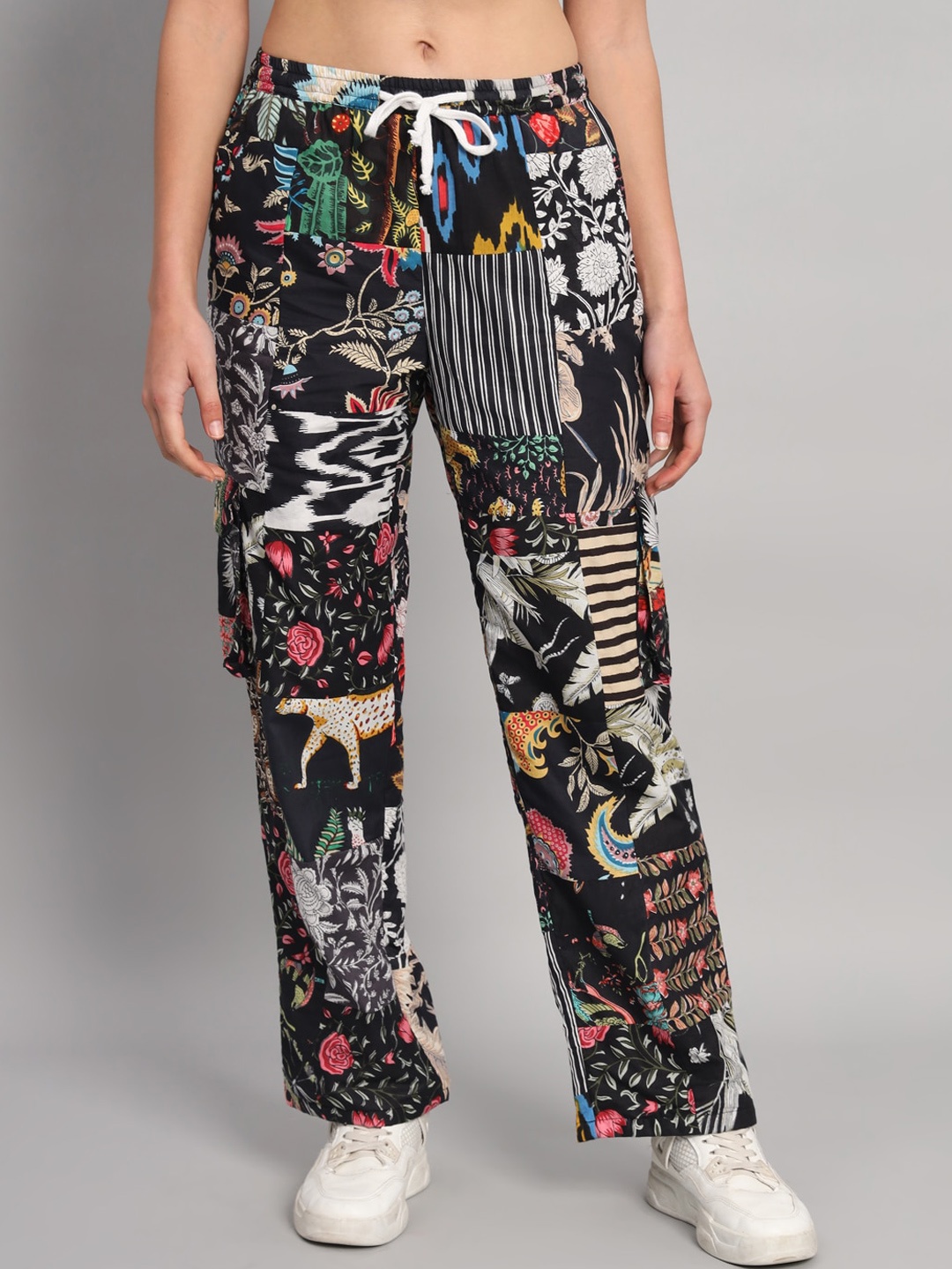 HANDICRAFT PALACE Women Floral Printed Relaxed Straight Leg Loose Fit Easy Wash Trousers, Black
HANDICRAFT PALACE Women Floral Printed Relaxed Straight Leg Loose Fit Easy Wash Trousers, Black