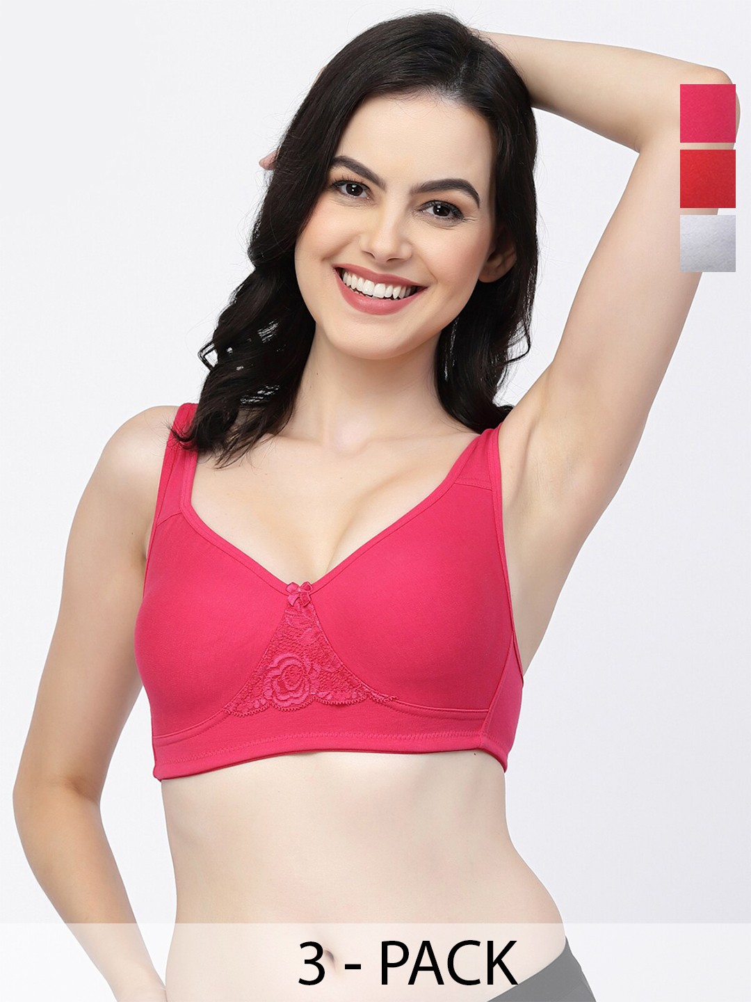 College Girl Pack Of 3 Full Coverage Non Padded T-shirt Bra With All Day Comfort, Pink
College Girl Pack Of 3 Full Coverage Non Padded T-shirt Bra With All Day Comfort, Pink