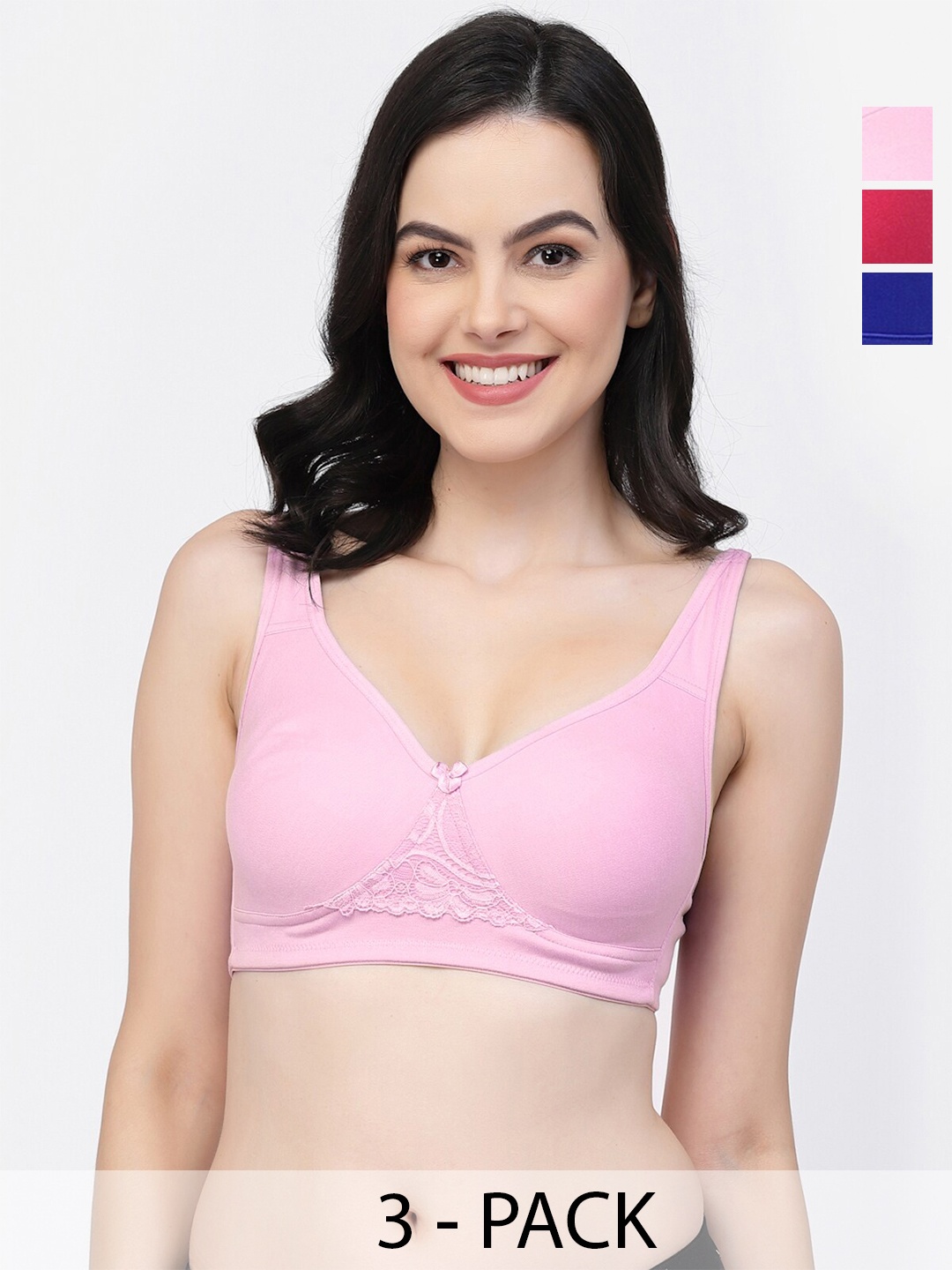 College Girl Pack Of 3 Full Coverage Non Padded T-shirt Bra With All Day Comfort, Pink
College Girl Pack Of 3 Full Coverage Non Padded T-shirt Bra With All Day Comfort, Pink