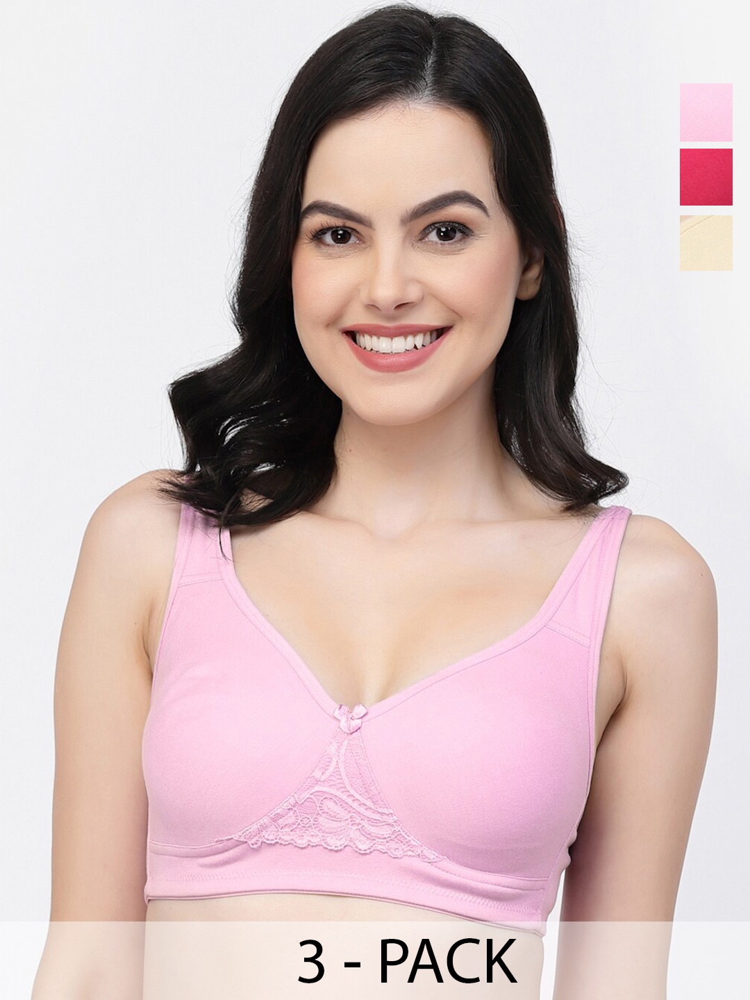 College Girl Pack Of 3 Full Coverage Non Padded T-shirt Bra With All Day Comfort, Pink
College Girl Pack Of 3 Full Coverage Non Padded T-shirt Bra With All Day Comfort, Pink