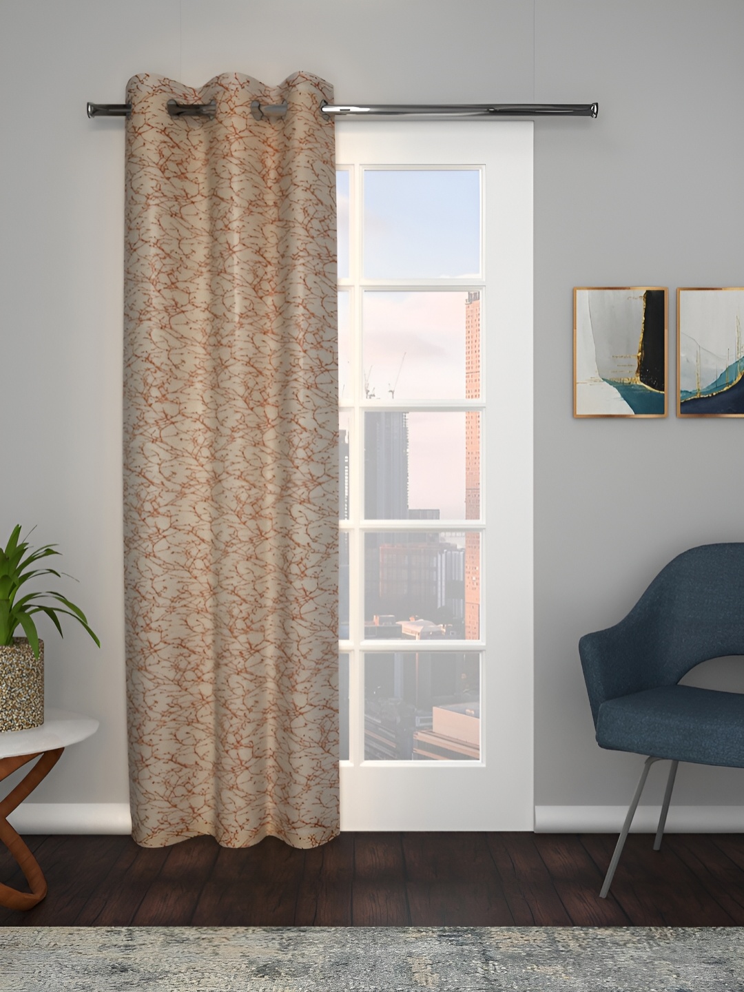 THE CONVERSION Cream Coloured & Brown Floral Printed Velvet Room Darkening Door Curtain
THE CONVERSION Cream Coloured & Brown Floral Printed Velvet Room Darkening Door Curtain
