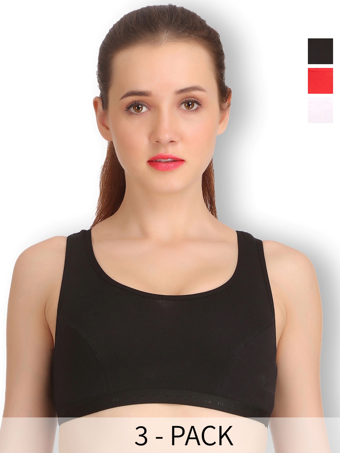 SELFCARE Pack Of 3 Full Coverage Non Padded Activewear Workout Bra - All Day Comfort, Red
SELFCARE Pack Of 3 Full Coverage Non Padded Activewear Workout Bra - All Day Comfort, Red