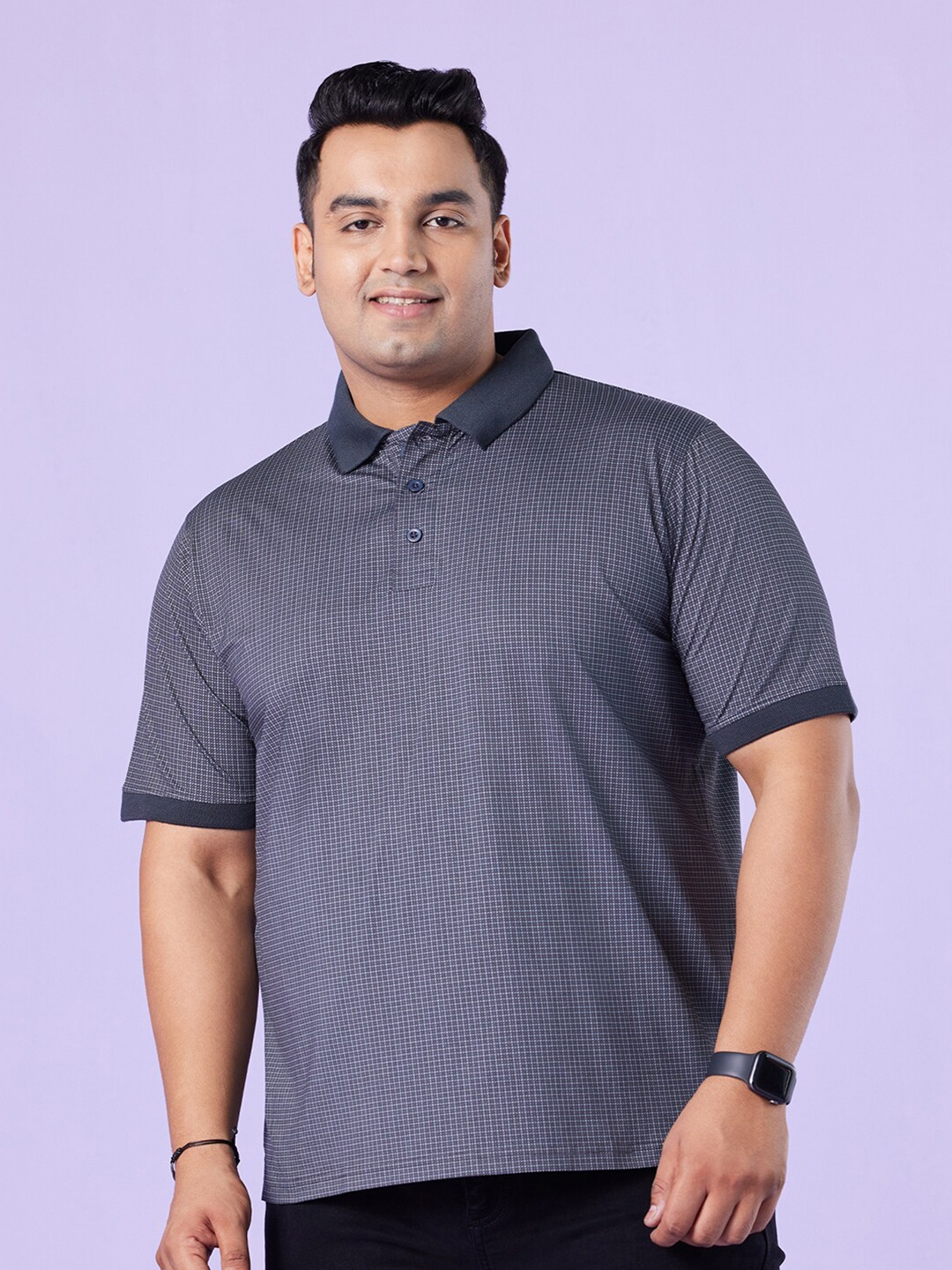 Big Hello - The Plus Life Geometric Printed Polo Collar Short Sleeves Cotton Regular T-shirt, Grey
Big Hello - The Plus Life Geometric Printed Polo Collar Short Sleeves Cotton Regular T-shirt, Grey