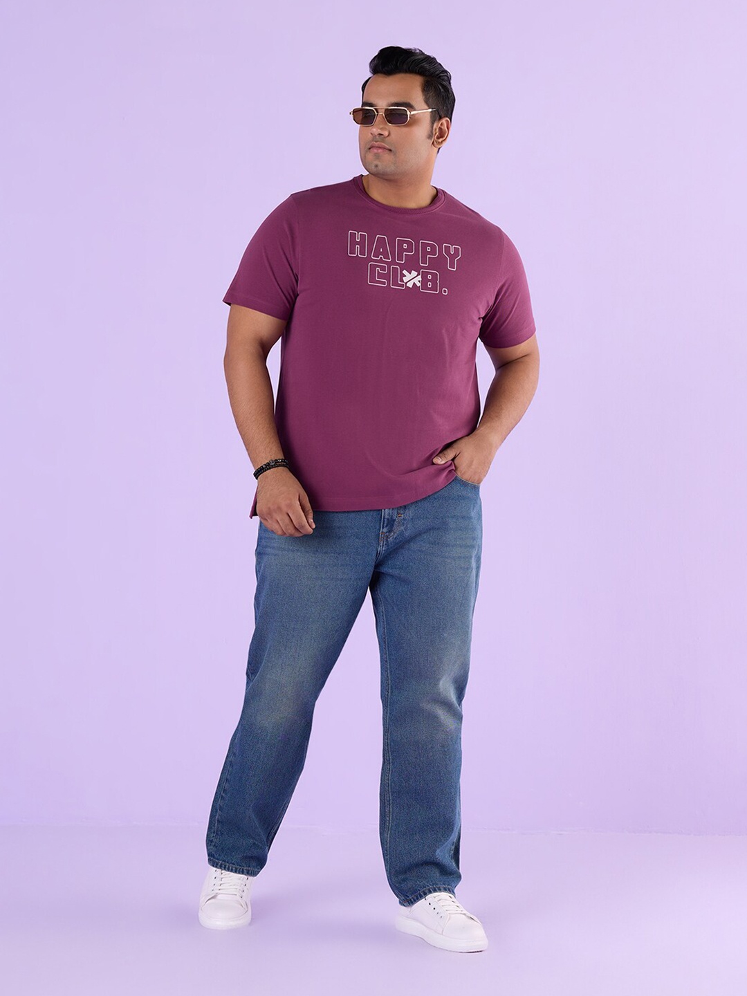Big Hello - The Plus Life Typography Printed Round Neck Short Sleeves Cotton Regular T-shirt, Purple
Big Hello - The Plus Life Typography Printed Round Neck Short Sleeves Cotton Regular T-shirt, Purple