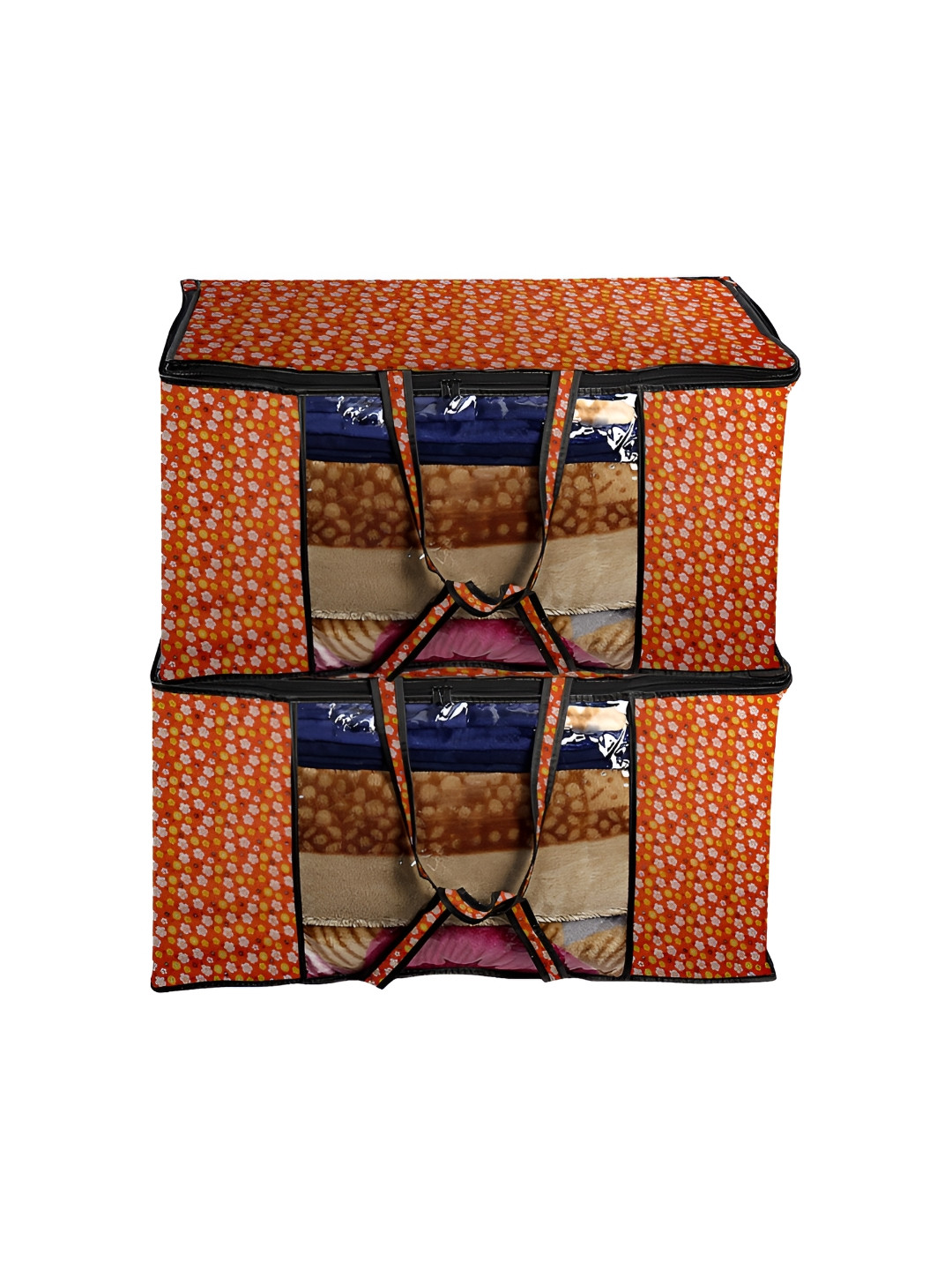 Stylista Orange & White 2 Pieces Floral Printed Water Resistant Blanket Storage Organisers
Stylista Orange & White 2 Pieces Floral Printed Water Resistant Blanket Storage Organisers