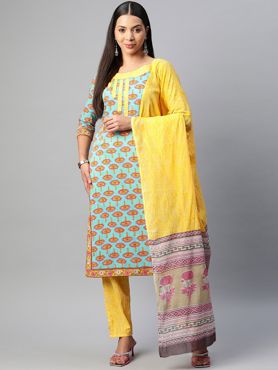 BUTA BUTI Floral Printed Round Neck Pure Cotton Straight Kurta With Trousers & Dupatta, Yellow
BUTA BUTI Floral Printed Round Neck Pure Cotton Straight Kurta With Trousers & Dupatta, Yellow
