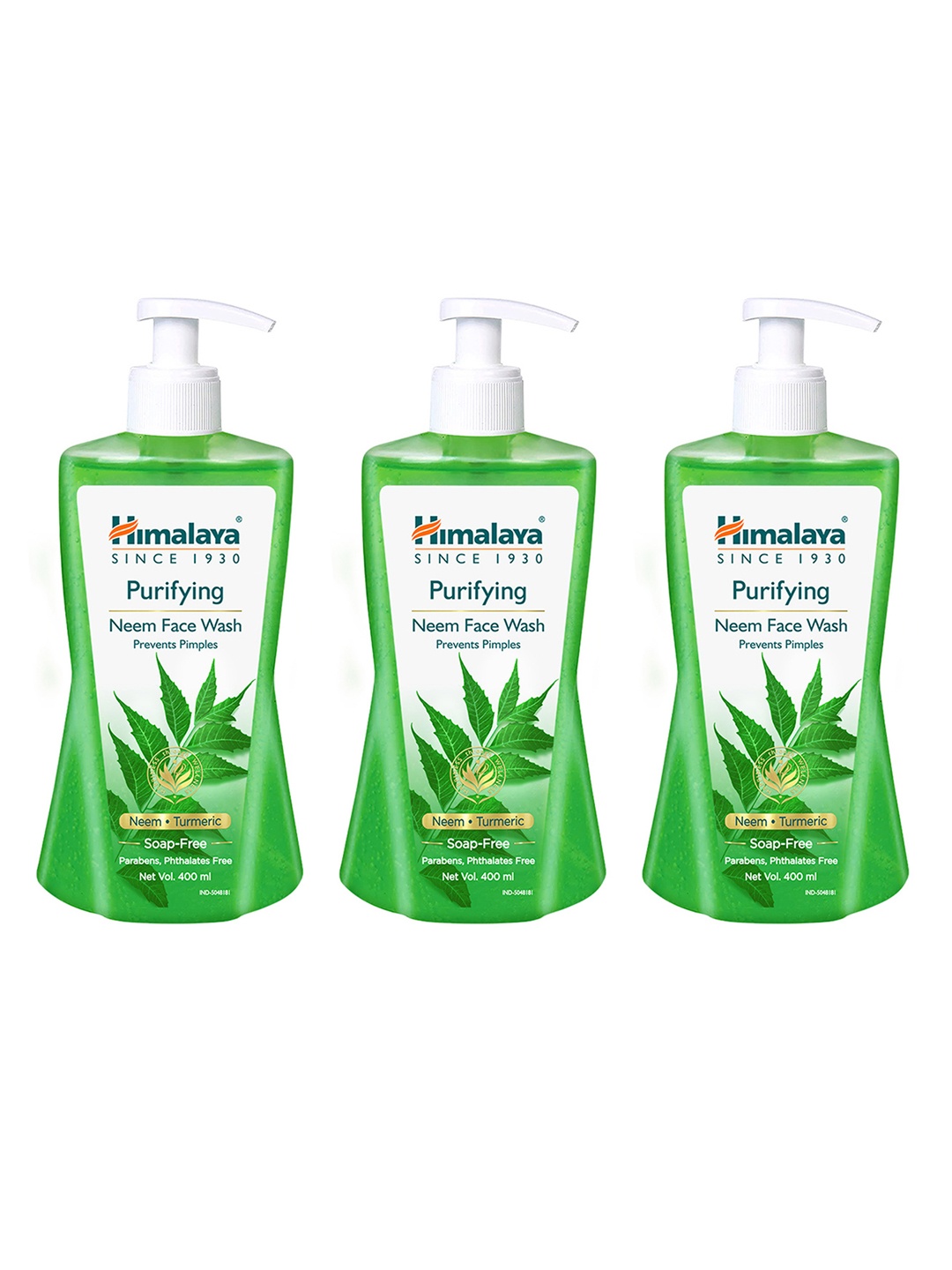 Himalaya 3Pcs Anti-Pimple Purifying Neem Face Wash with Turmeric - 400ml each, Green
Himalaya 3Pcs Anti-Pimple Purifying Neem Face Wash with Turmeric - 400ml each, Green