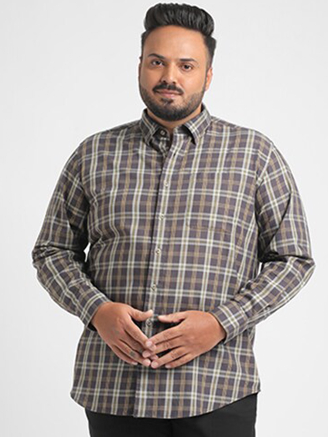 Big Hello - The Plus Life Tartan Checked Button-Down Collar Cotton Casual Shirt, Brown
Big Hello - The Plus Life Tartan Checked Button-Down Collar Cotton Casual Shirt, Brown