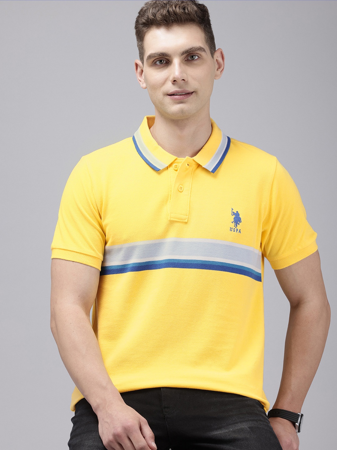 U.S. Polo Assn. Striped Polo Collar Pure Cotton Slim Fit T-shirt, Yellow
U.S. Polo Assn. Striped Polo Collar Pure Cotton Slim Fit T-shirt, Yellow