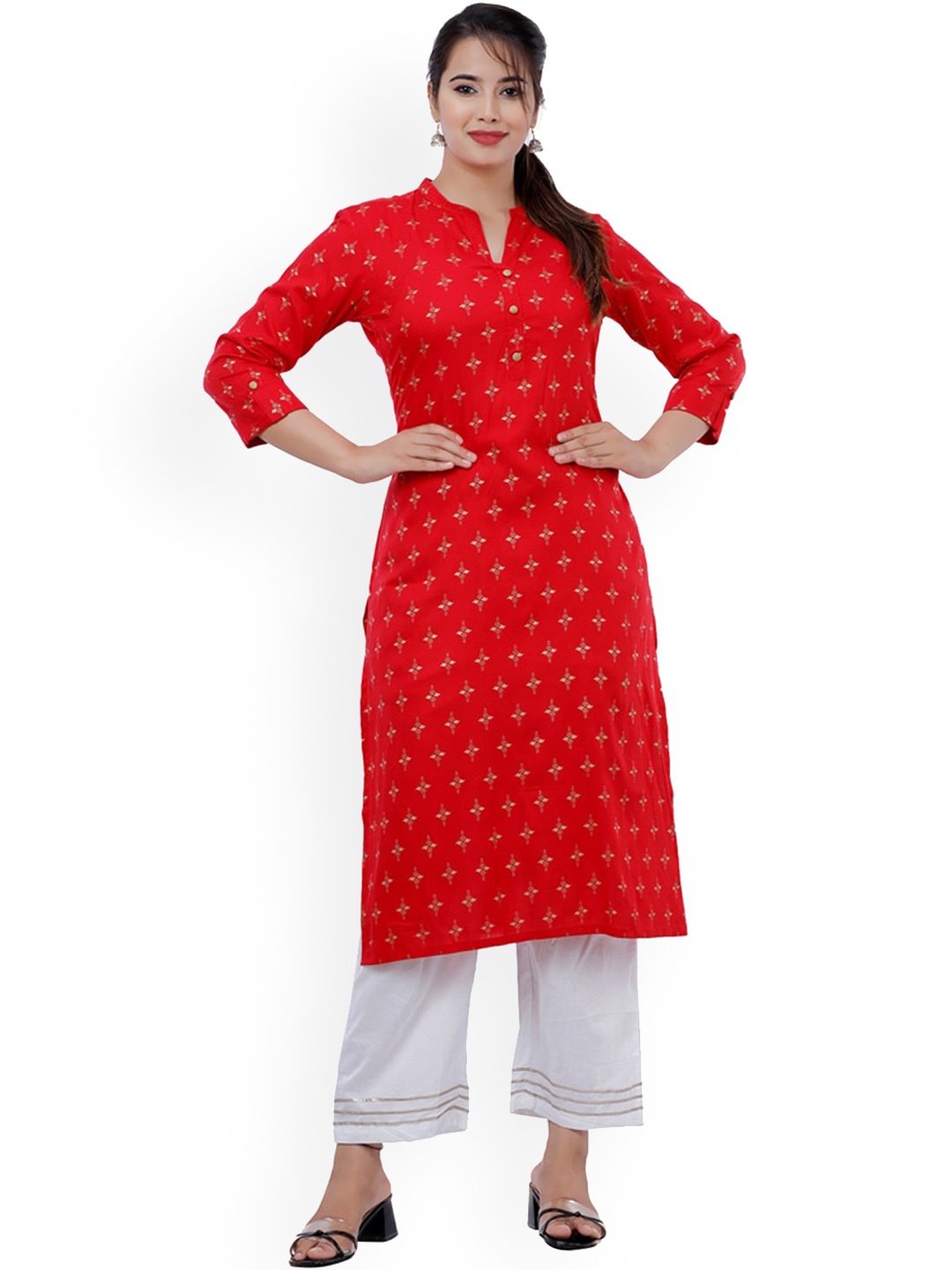 BAESD Floral Printed Regular Band Collar Three-Quarter Sleeves Kurta With Trouser, Red
BAESD Floral Printed Regular Band Collar Three-Quarter Sleeves Kurta With Trouser, Red