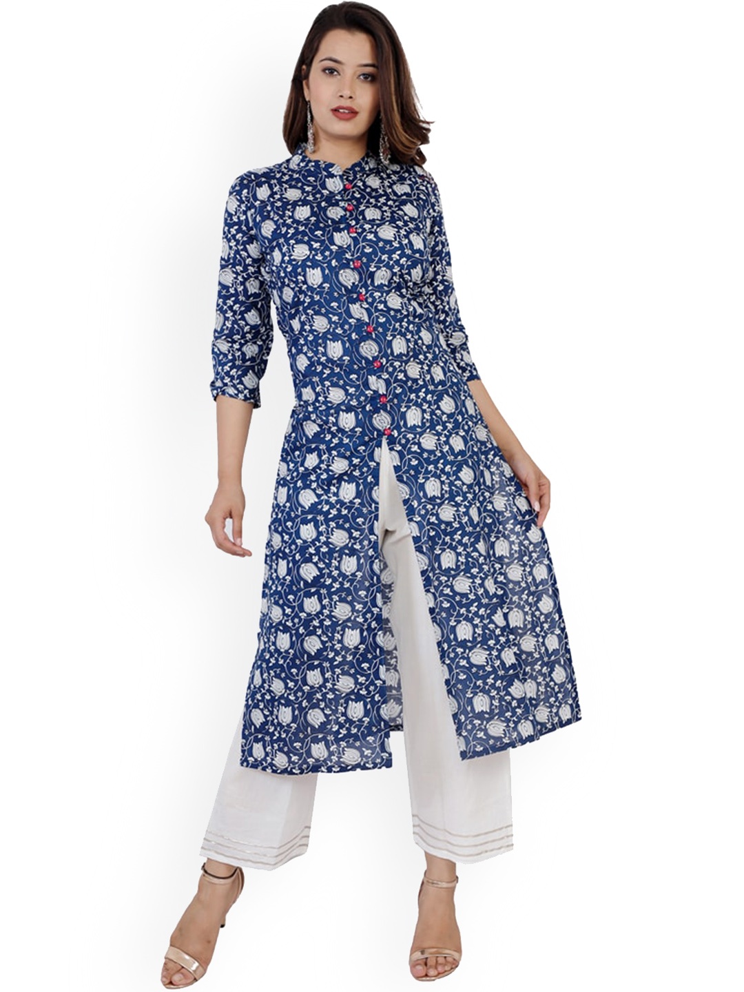 BAESD Floral Printed Regular Pure Cotton Mandarin Collar Straight Kurta with Trouser, Blue
BAESD Floral Printed Regular Pure Cotton Mandarin Collar Straight Kurta with Trouser, Blue