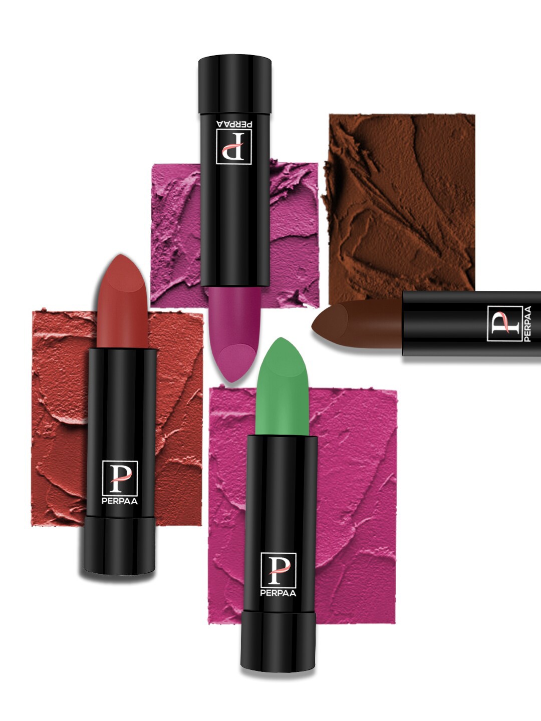 PERPAA Set Of 4 Cremy Matte Texture Long Lasting Lipstick 3.5g Each - Shades 305-55-58-67, Pink
PERPAA Set Of 4 Cremy Matte Texture Long Lasting Lipstick 3.5g Each - Shades 305-55-58-67, Pink