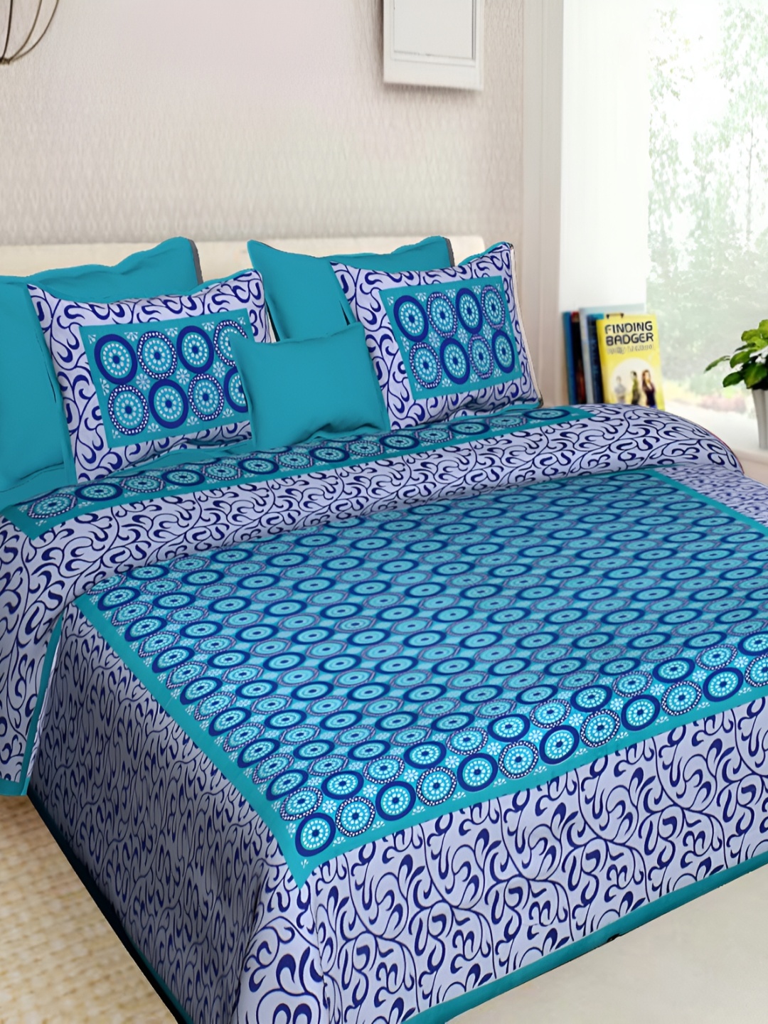 Sohibe Blue & White Ethnic Motifs Printed Cotton 144 TC King Bedsheet With 2 Pillow Covers
Sohibe Blue & White Ethnic Motifs Printed Cotton 144 TC King Bedsheet With 2 Pillow Covers