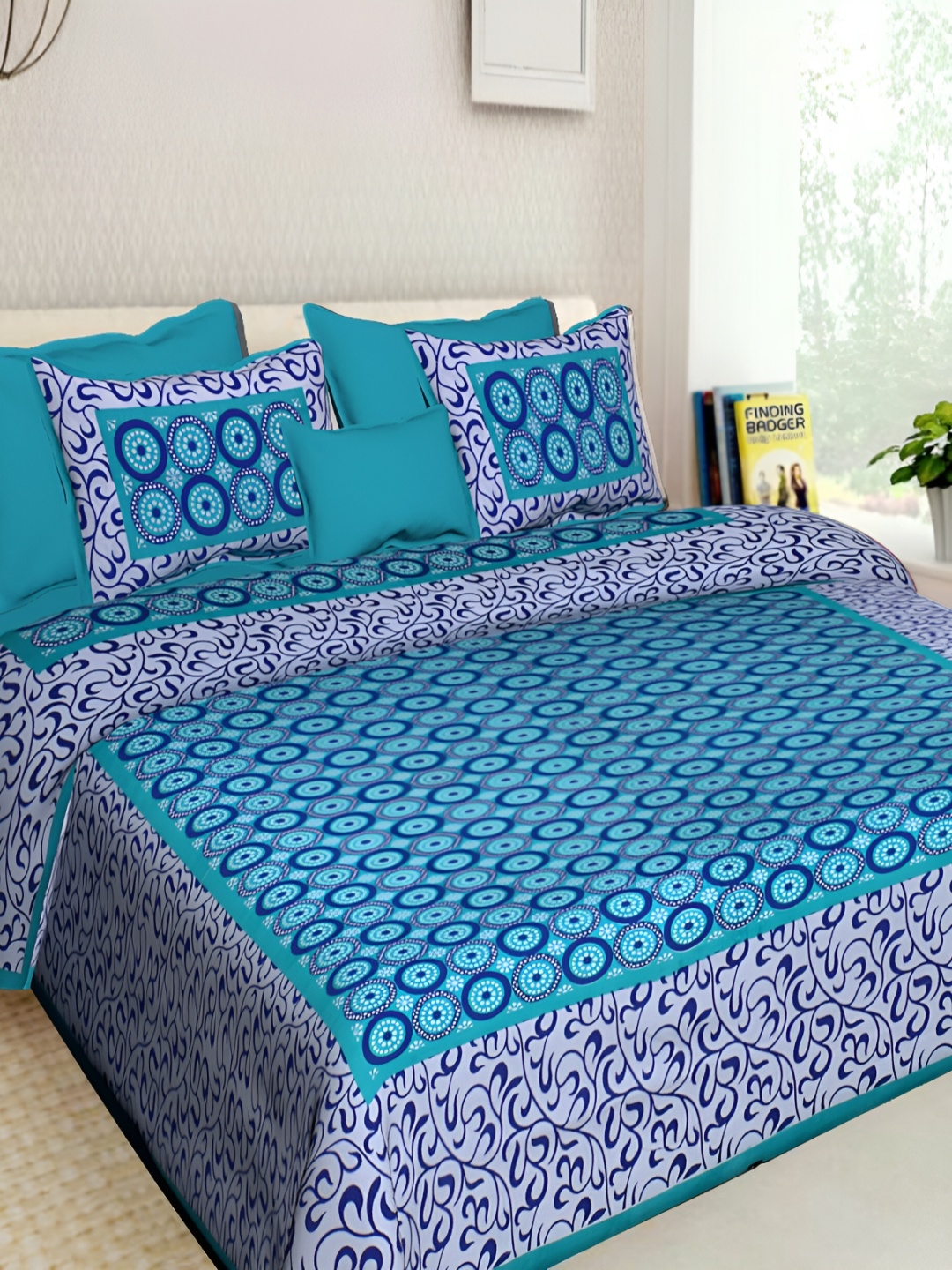 Sohibe Blue Ethnic Motif Printed Pure Cotton King Size Bed cover with 2 Pillow covers
Sohibe Blue Ethnic Motif Printed Pure Cotton King Size Bed cover with 2 Pillow covers