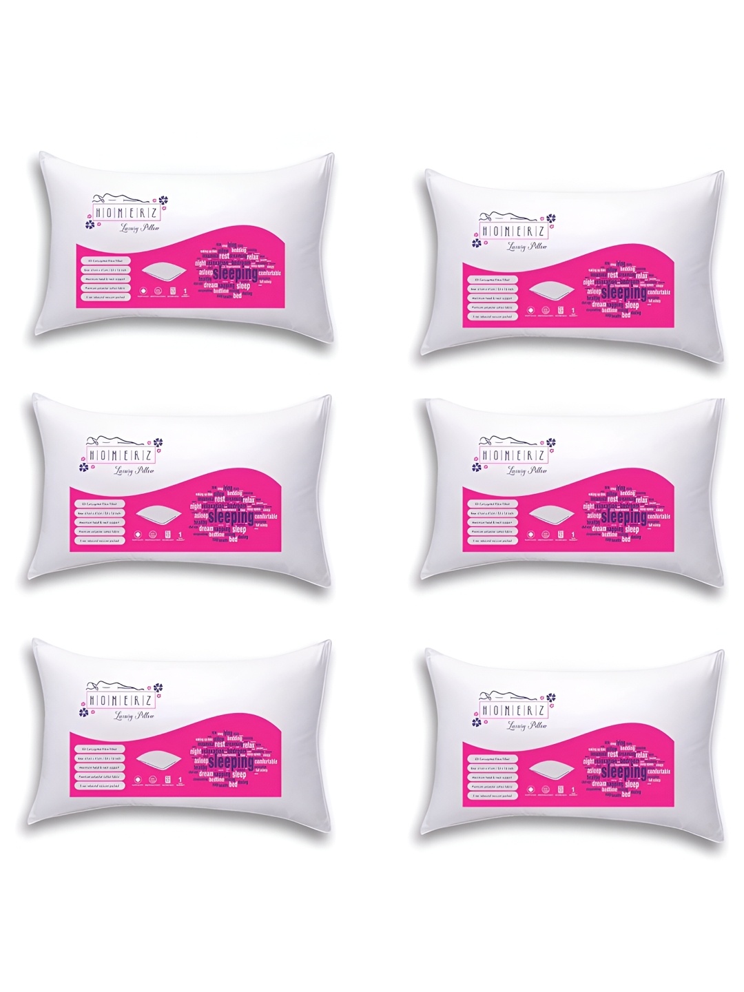 Homerz White 5 Pieces Lightweight Sleep Pillow